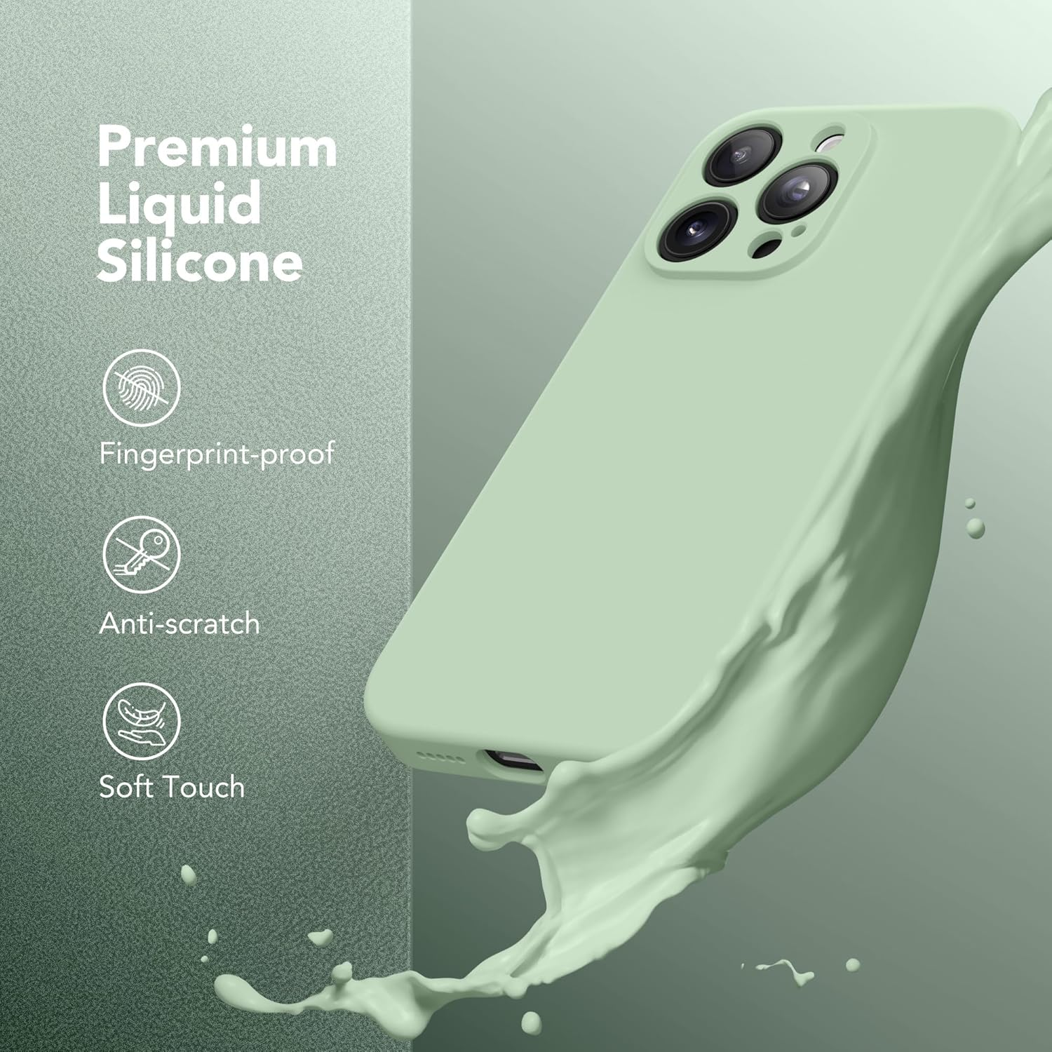 Suydanbox Magnetic for Iphone 13 Pro Max Case, Compatible with Magsafe, [Full Camera Protection][Screen Protector] Silicone Shockproof Protective Phone Case for Iphone 13 Pro Max 6.7", Light Cyan - Blackcurrant image number 7