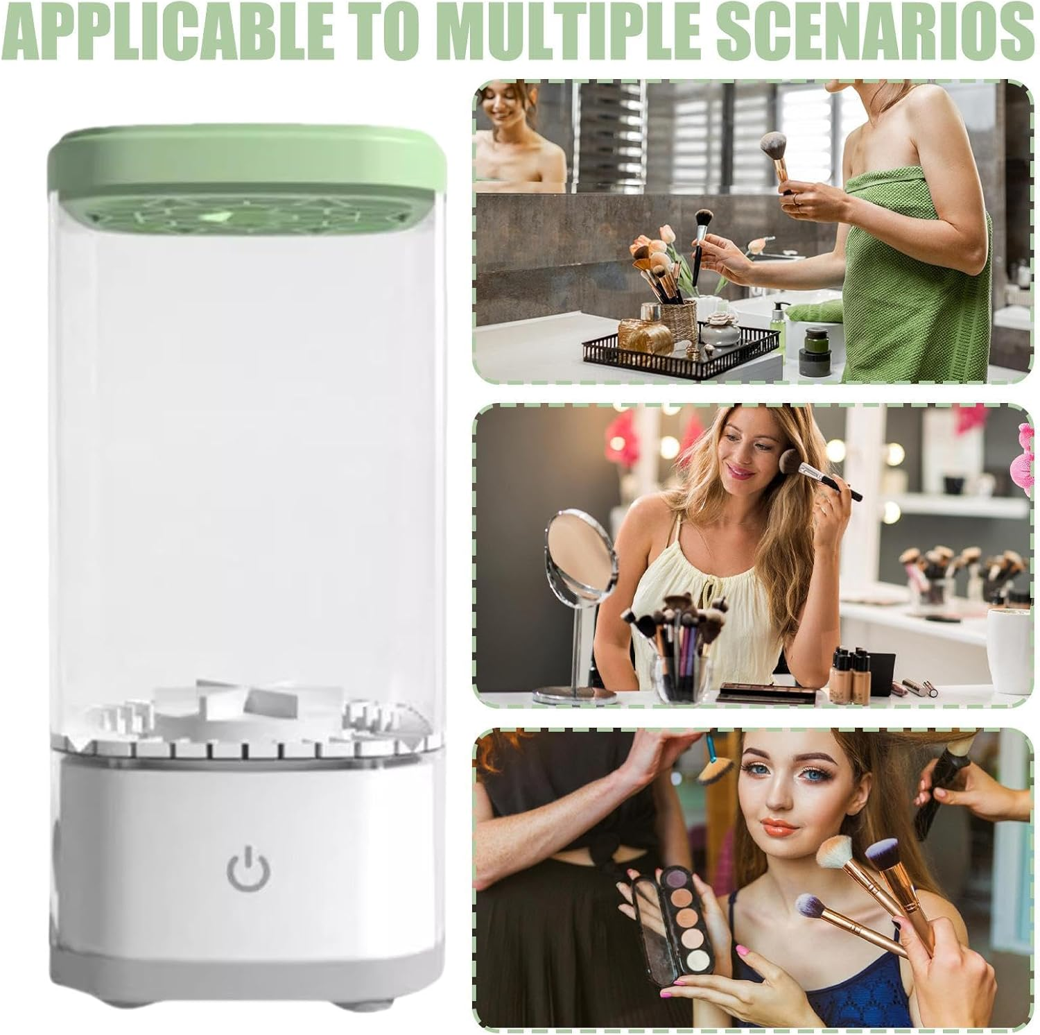 The Cozy Luna Brush Cleaner,Beauty Swirl Cosmetic Brush Cleaner,Cosmetic Brush Cleaner Machine,Electric Makeup Brush Cleaner,Rechargeable Automatic Makeup Cleaning Machine image number 4