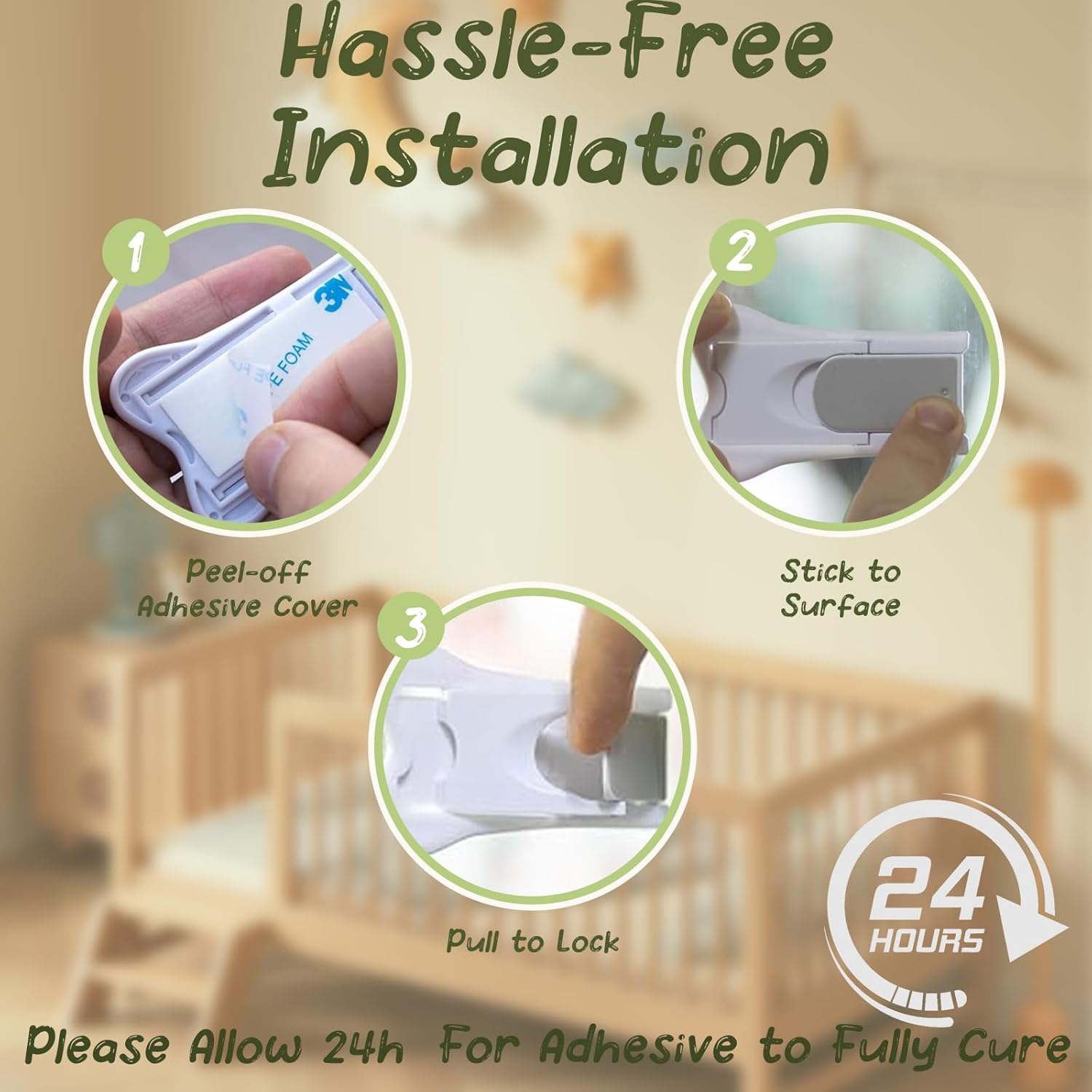 Sliding Door Lock - 8 Pack Child Safety Sliding Window Lock, Child Proof Locks for Doors, Closets & Cabinets, Childproof Your Home, Easy to Installation, Provides More Security,No Drill Needed image number 1