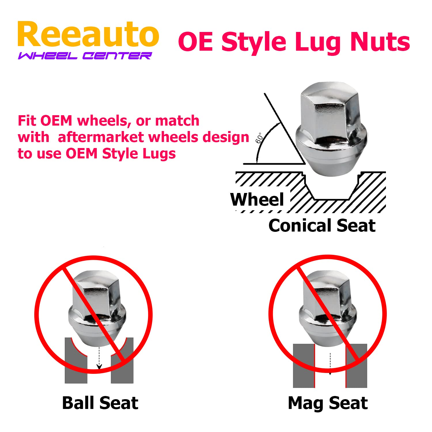 14X1.5Mm Lug Nuts Replacement for Wrangler Gladiator Grand Cherokee, 20 Pcs 7/8 Hex 1.46 Inch OEM Factory Style Large Acorn Seat Lug Nuts for Ram 1500 2500 Factory Wheels image number 2