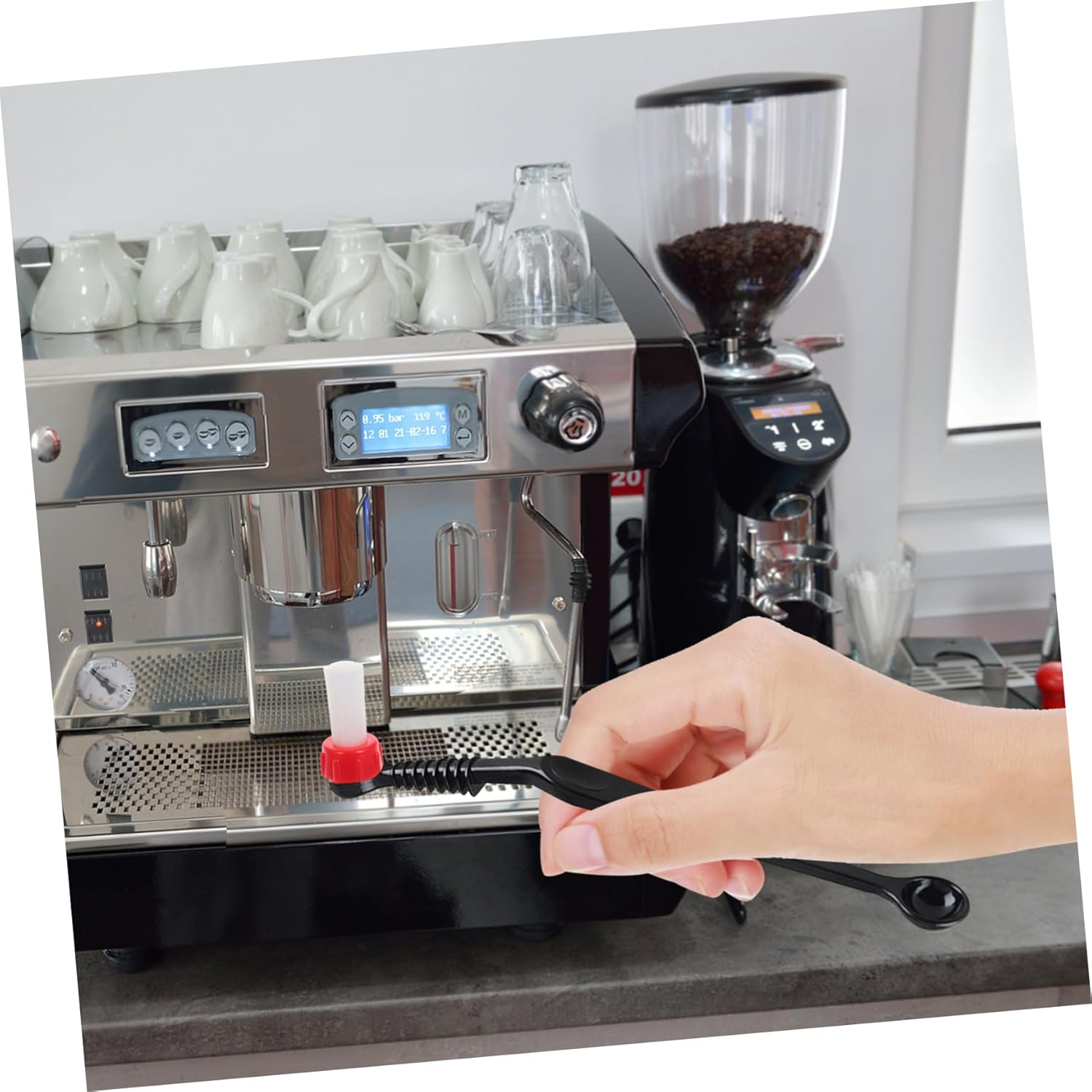 Angoily Coffee Maker Cleaning Brush Heat Resistant Nylon Brush for Espresso Machine Grinder Teapot and Appliances image number 6