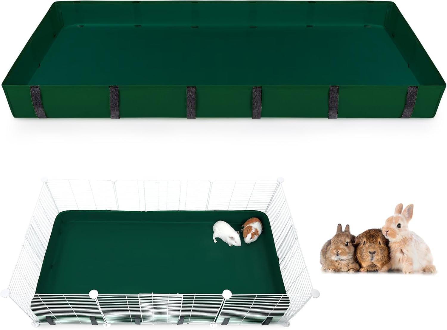Waterproof Guinea Pig Cage Liner with Tarp Bottom for C&C Grids - Bedding for Bunnies, Hamsters, Rabbits - 56 * 28 Inches
