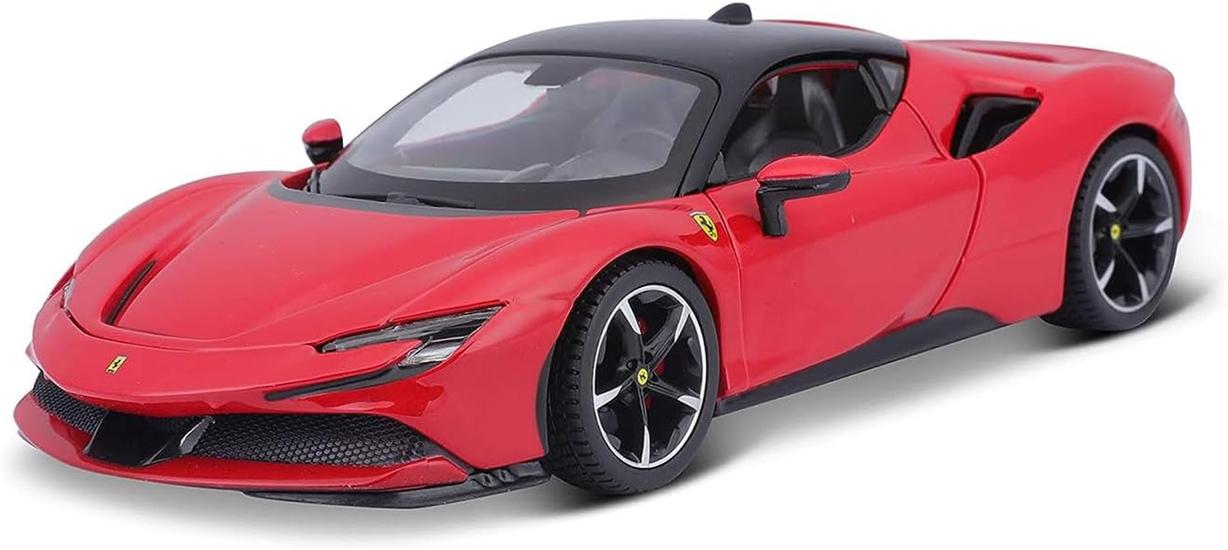 Ferrari SF90 Stradale Red with Black Top 1/24 Diecast Model Car by Bburago 26028 image number 6