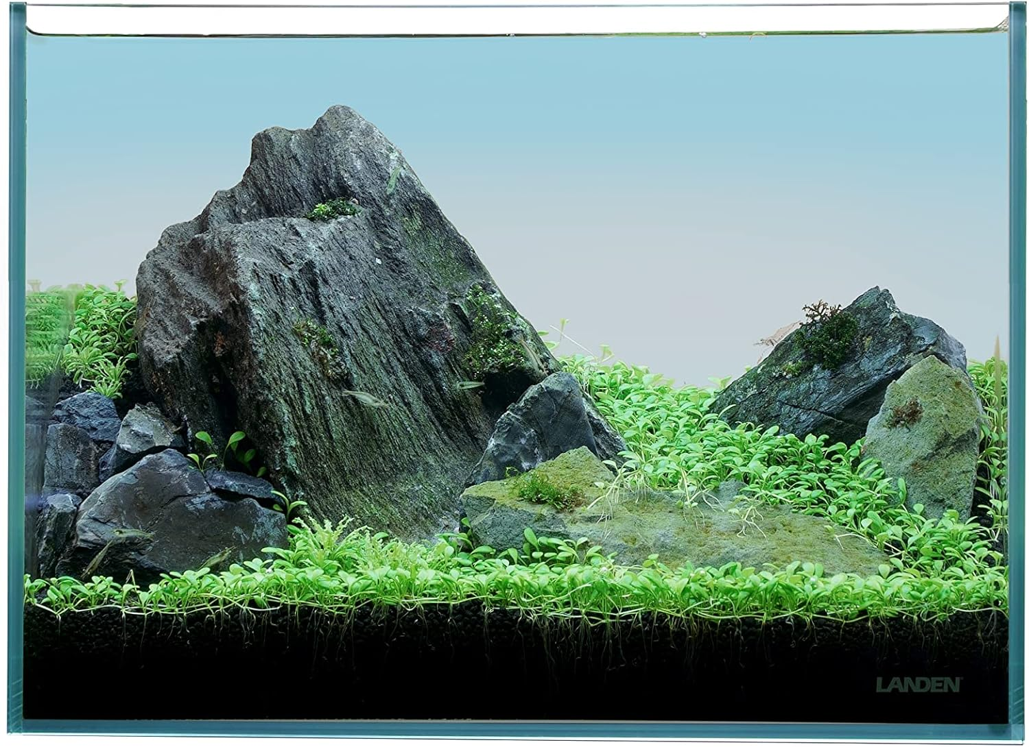 LANDEN 36N 5 Gallon Rimless Low Iron Aquarium Tank, W14.2&times;D8.7&times;H10.2 In(36X22X26Cm) 5Mm Thickness with Black Nano Foam Leveling Mat Included image number 2