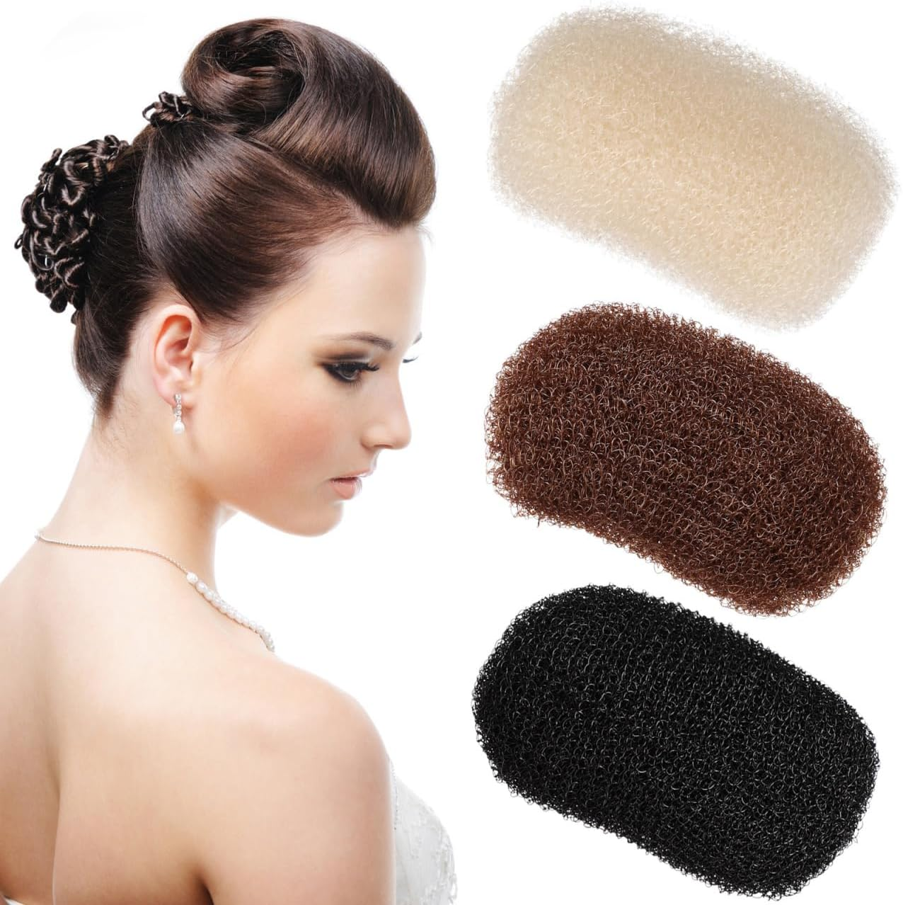 VICASKY Bump Hair Clips Bump Hair Accessories for More Volume Hair Cushion for DIY Hairstyles for Updo Hairstyles Pack of 3 image number 4