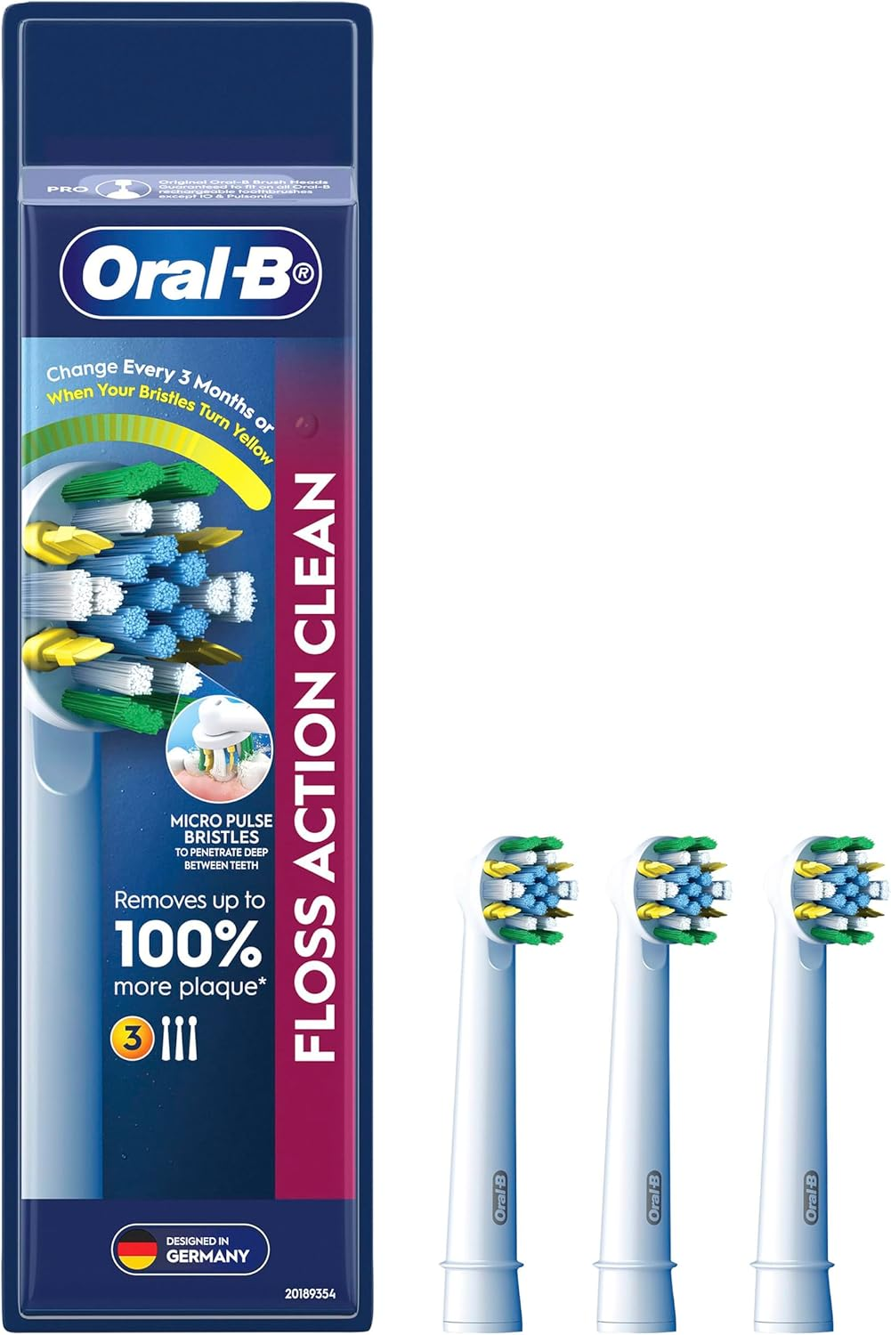 Oral-B [GENUINE] Floss Action Clean Electric Toothbrush Replacement Heads, 3 Pack image number 5