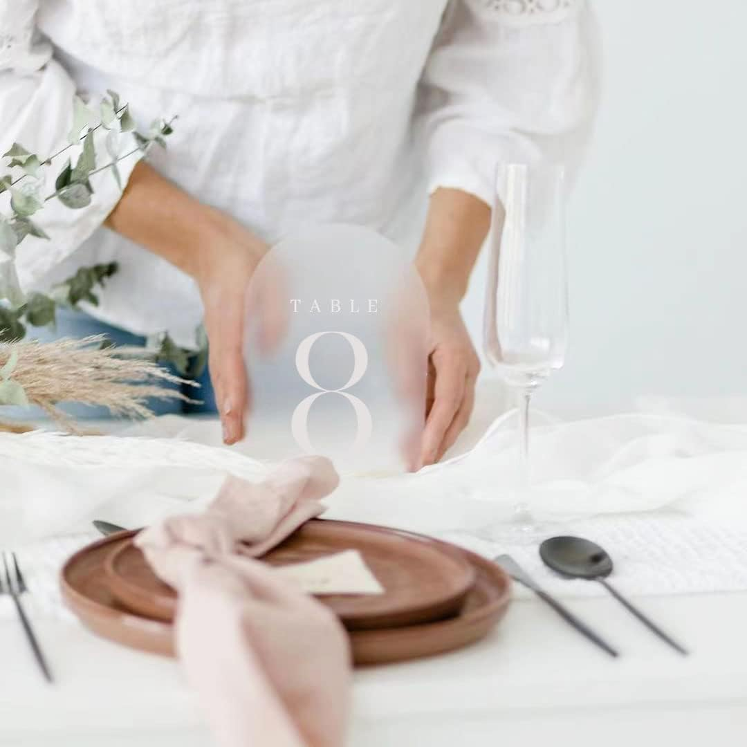 JINMURY Frosted Arch Table Numbers for Wedding,20 Pack 5X7'' Frosted Arch Acrylic Table Signs with Holder Acrylic Table Numbers 1-20,Perfect for Wedding Table Centerpiece Decoration,(Yoji-22108029) image number 6