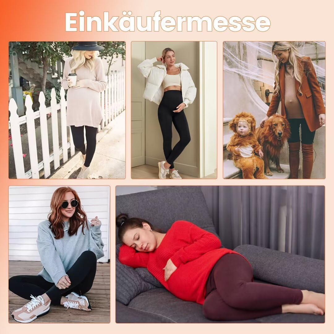 QGGQDD Thermal Warm Maternity Leggings Women'S High Waist Winter Pregnancy Leggings for Home Sports Pregnancy image number 3