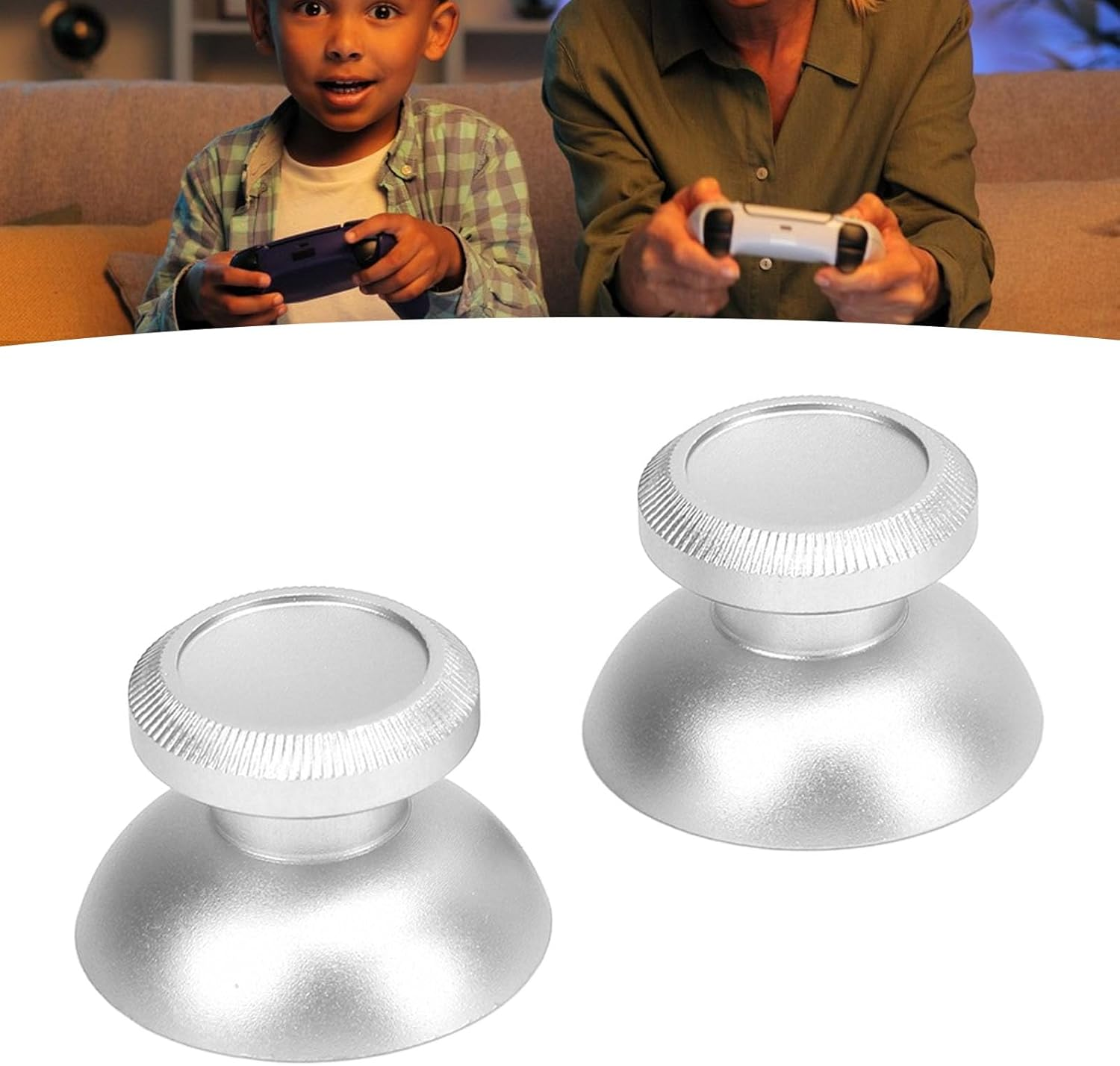 Thumbstick Caps for Xboxone, 2Pcs Aluminum Alloy Thumb Joystick Grips Replacement for PS4 Controller, Gaming Console Controller Accessories, Easy Installation (Pomyapr5Kymvatw-17) image number 6