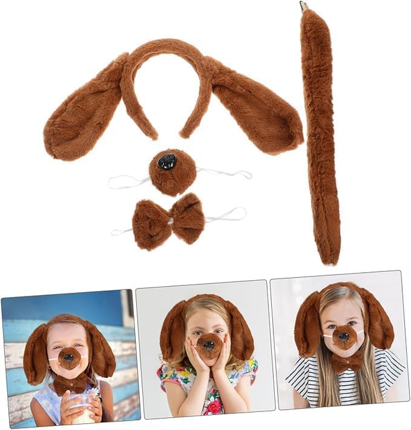 1 Set Dog Clothing Apparel Hair Bands Head Band Hairbands Headgear Costume Tails the Outfit Pet Ears Headband Party Decorative Headband Dog Cosplay Tail Headband Fabric Dog Element image number 1
