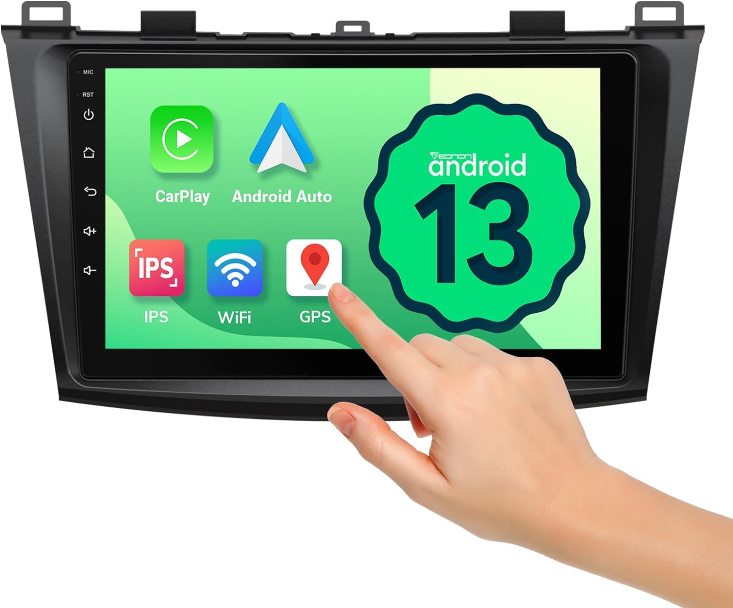 Eonon Car Stereo Receiver for Mazda 3 2010-2013, Wireless Carplay & Android Auto Headunit, 9" Touchscreen GPS Navigation, Bluetooth, AM/FM, SWC, 2G+32G-M3BLA13 image number 5