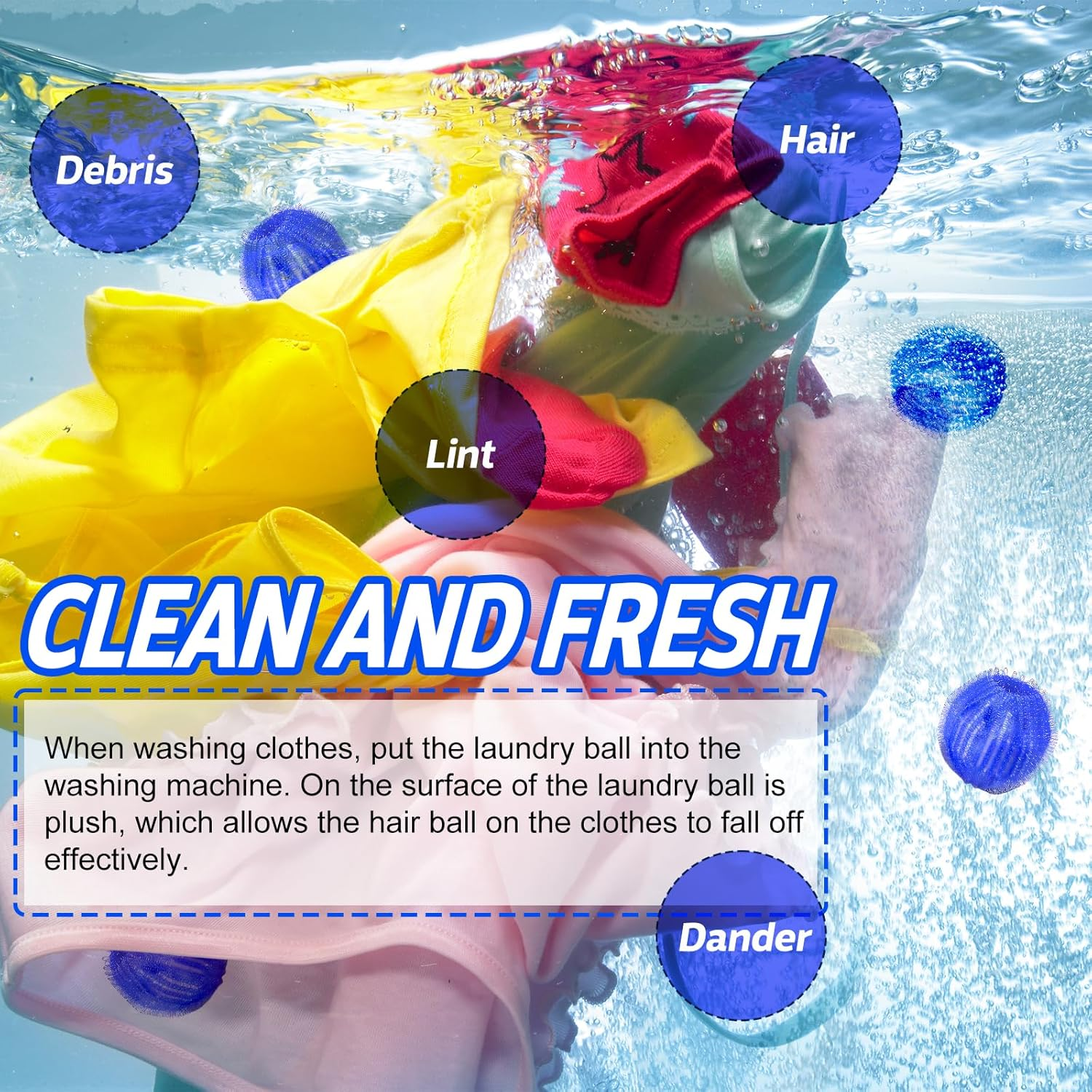 Pet Hair Remover for Laundry, 12 PCS - Reusable Dog & Cat Hair Remover Tool, Effectively Removes Pet Hair, Lint and Dander from Bedding and Clothing, Suitable for Washing Machines, Dryers image number 1