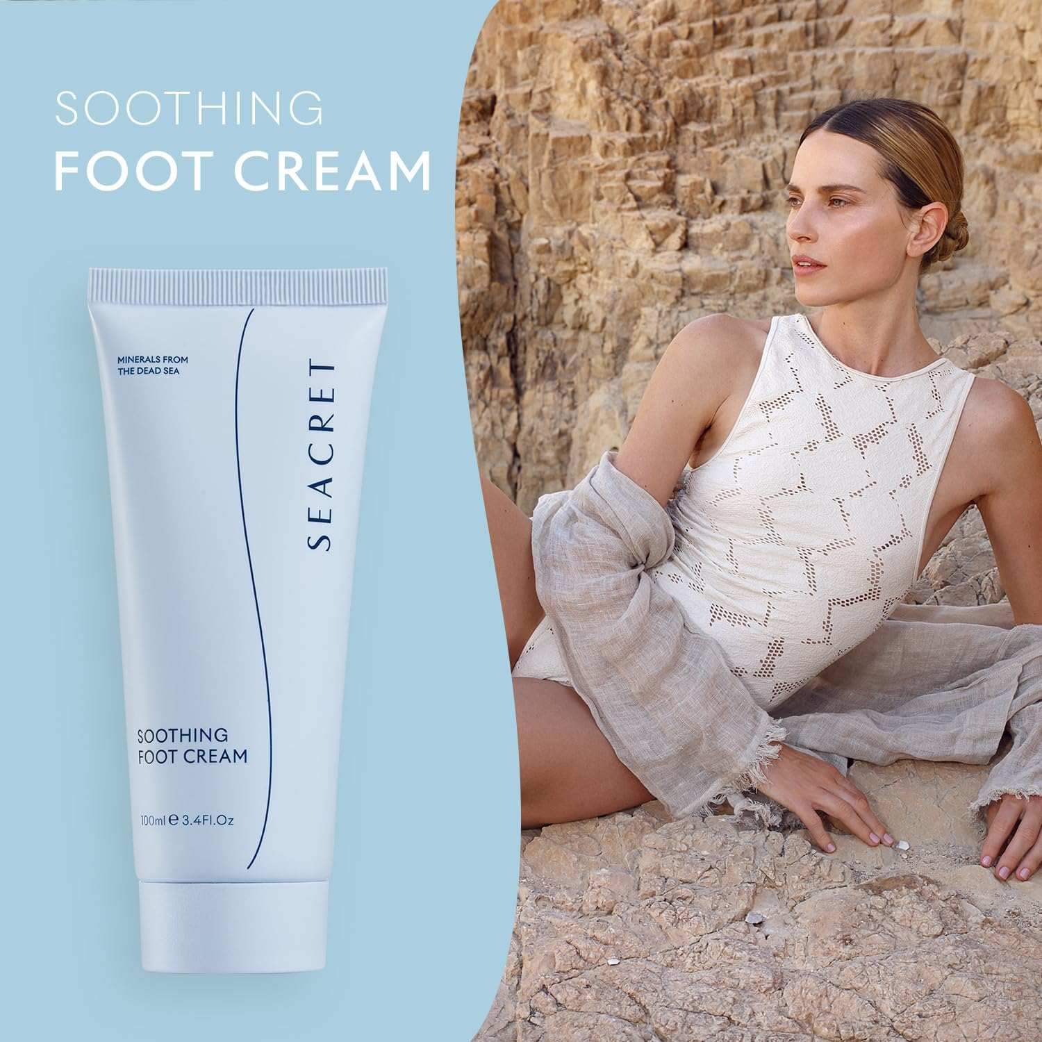 SEACRET Foot Cream - Enriched with Tea Tree Oil, Shea Butter, Cocoa Butter, Olive Oil, and Dead Sea Minerals image number 6