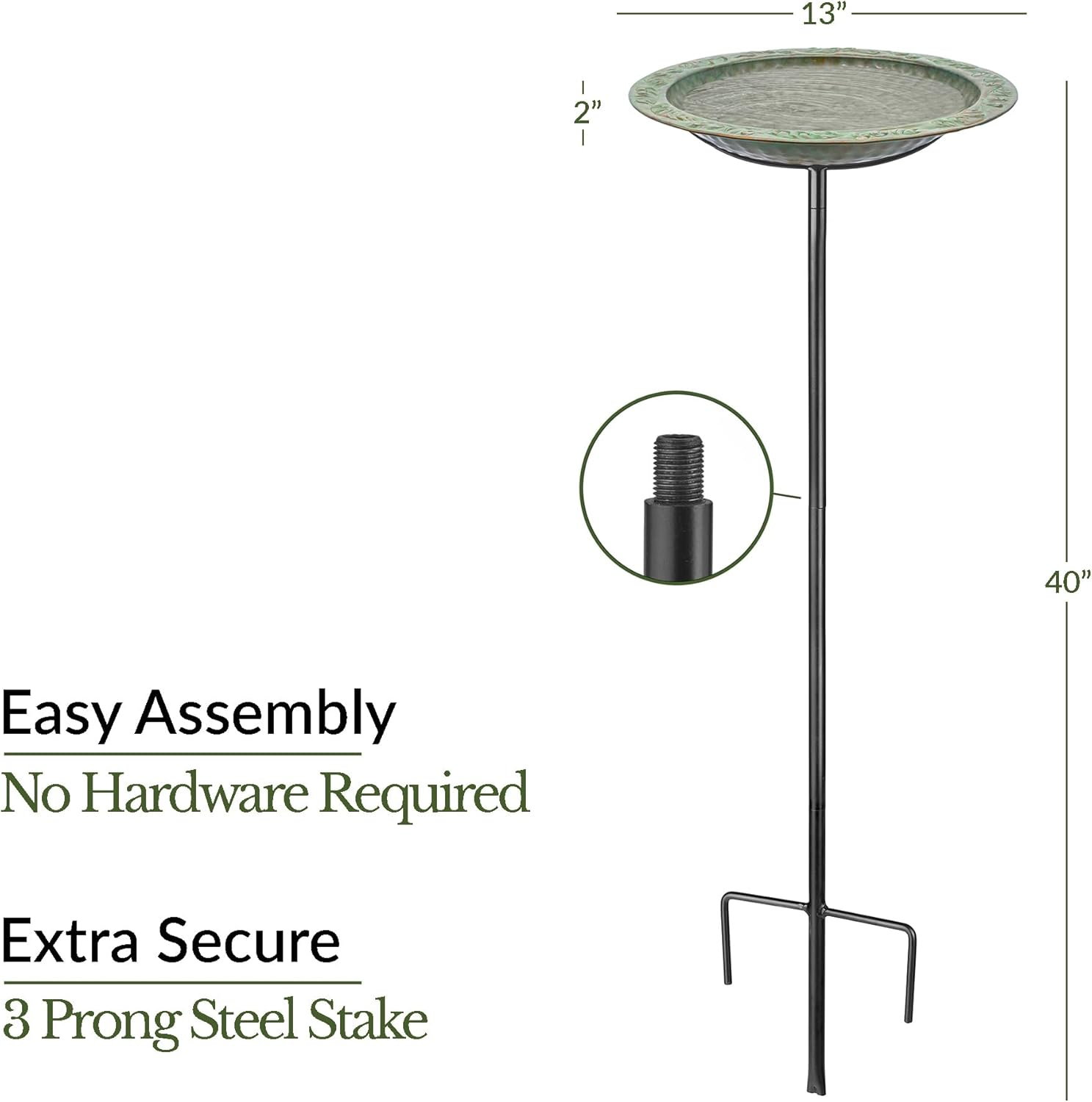 Good Directions Blue Verde Bird Bath on Garden Pole 13' image number 4