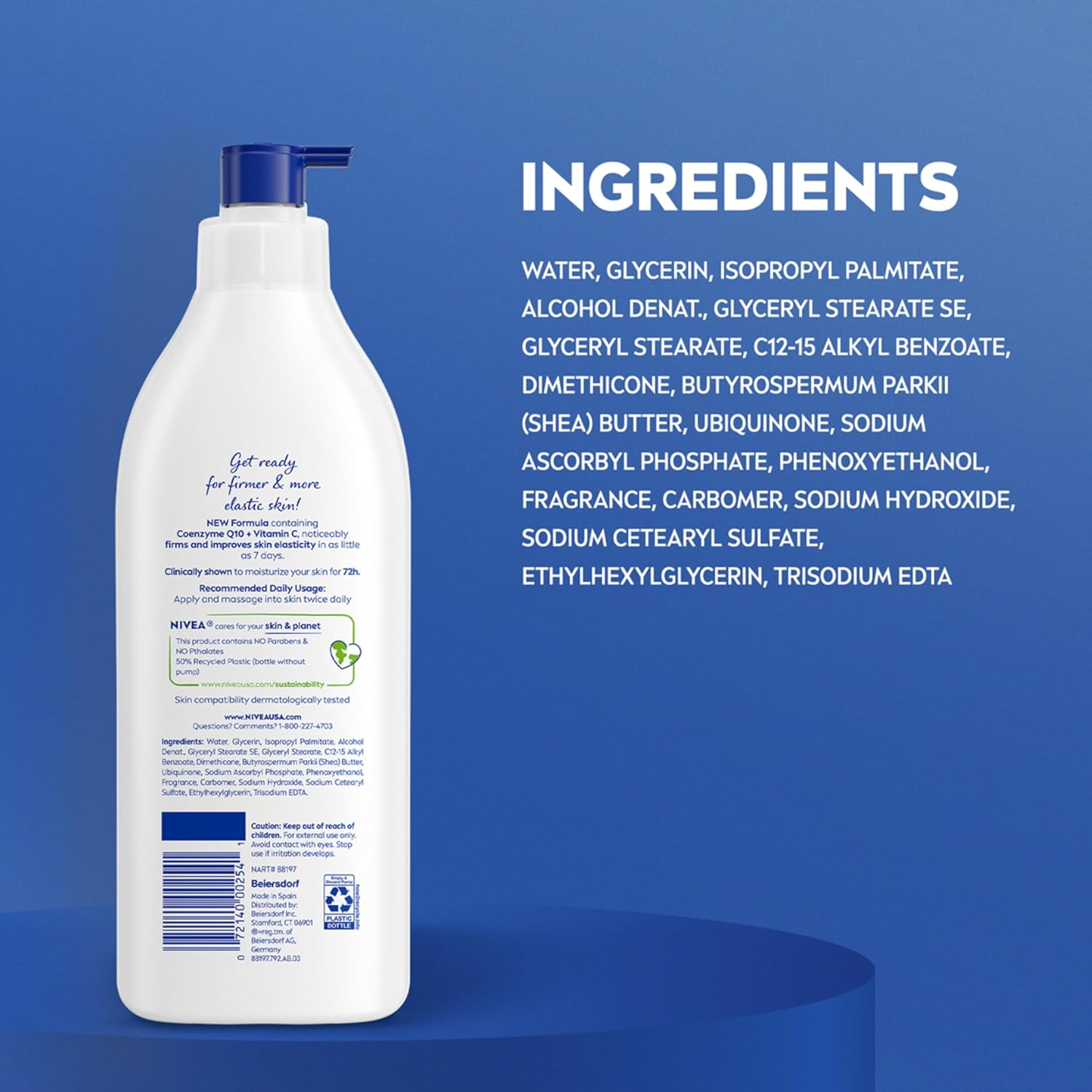 NIVEA Sheer Hydration Skin Firming Body Lotion with Q10 and Vitamin C, 72-Hour Body Moisturizer for Normal to Dry Skin, 16.9 Fl Oz Pump Bottle, Pack of 3 image number 5