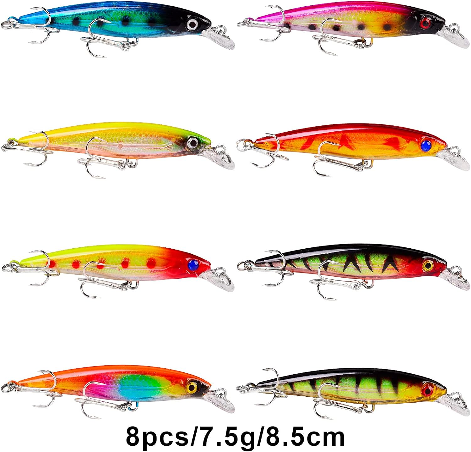 BAIKALBASS Bass Fishing Lures Kit Set Topwater Hard Baits Minnow Crankbait Pencil VIB Swimbait for Bass Pike Fit Saltwater and Freshwater - 008-53Pcs image number 4