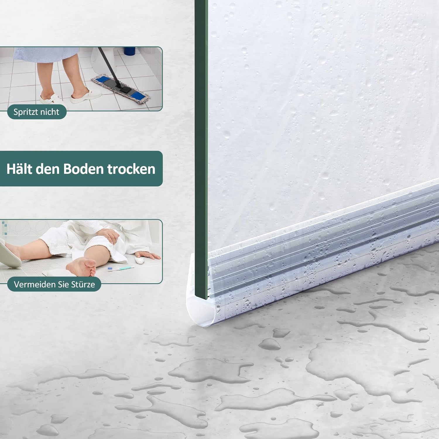 EMKE Shower Seal Replacement Seal Water Repellent Shower Screen Shower Cubicle Glass Door 4-6 Mm Glass 600 Mm image number 4