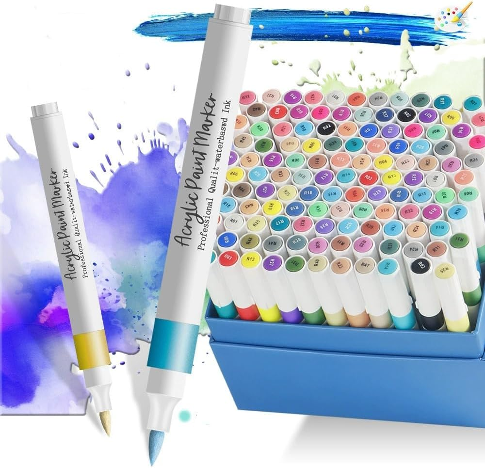 24 Colors Brush Chisel Markers, Markers Brush Tip, for Adult Coloring Book, Dual Tip Artist Sketch Art Markers, Aesthetic Cute Preppy Stuff School Supplies (24 Colors)