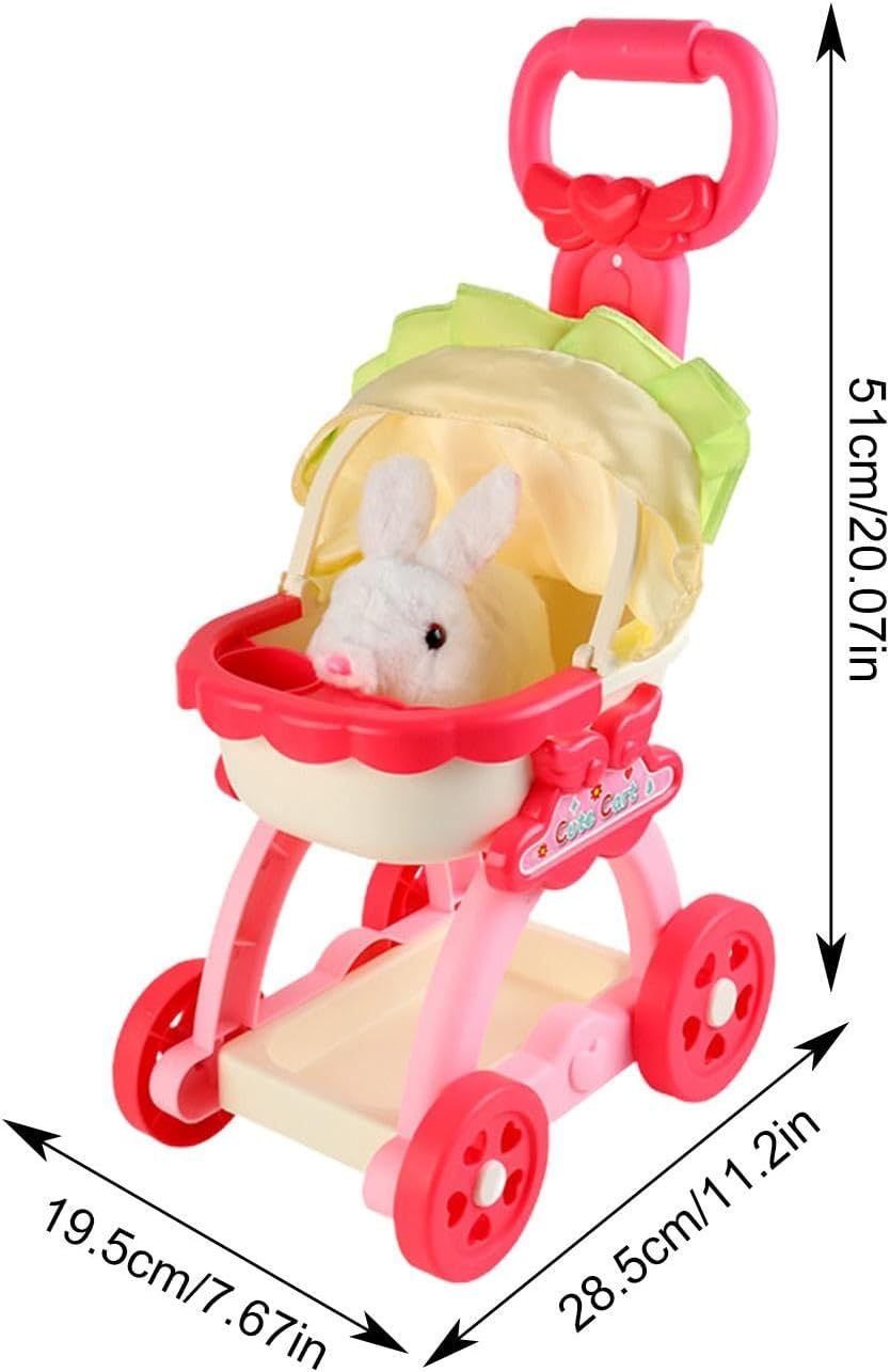 Kids Pet Cart Toy, Dog Carrier with Songs Induction Sound, Cute Pet Stroller Simulation, Early Teaching Pet Stroller, Educational Fun Pretend Role-Playing Games Ages 3+ Boys Girls image number 2