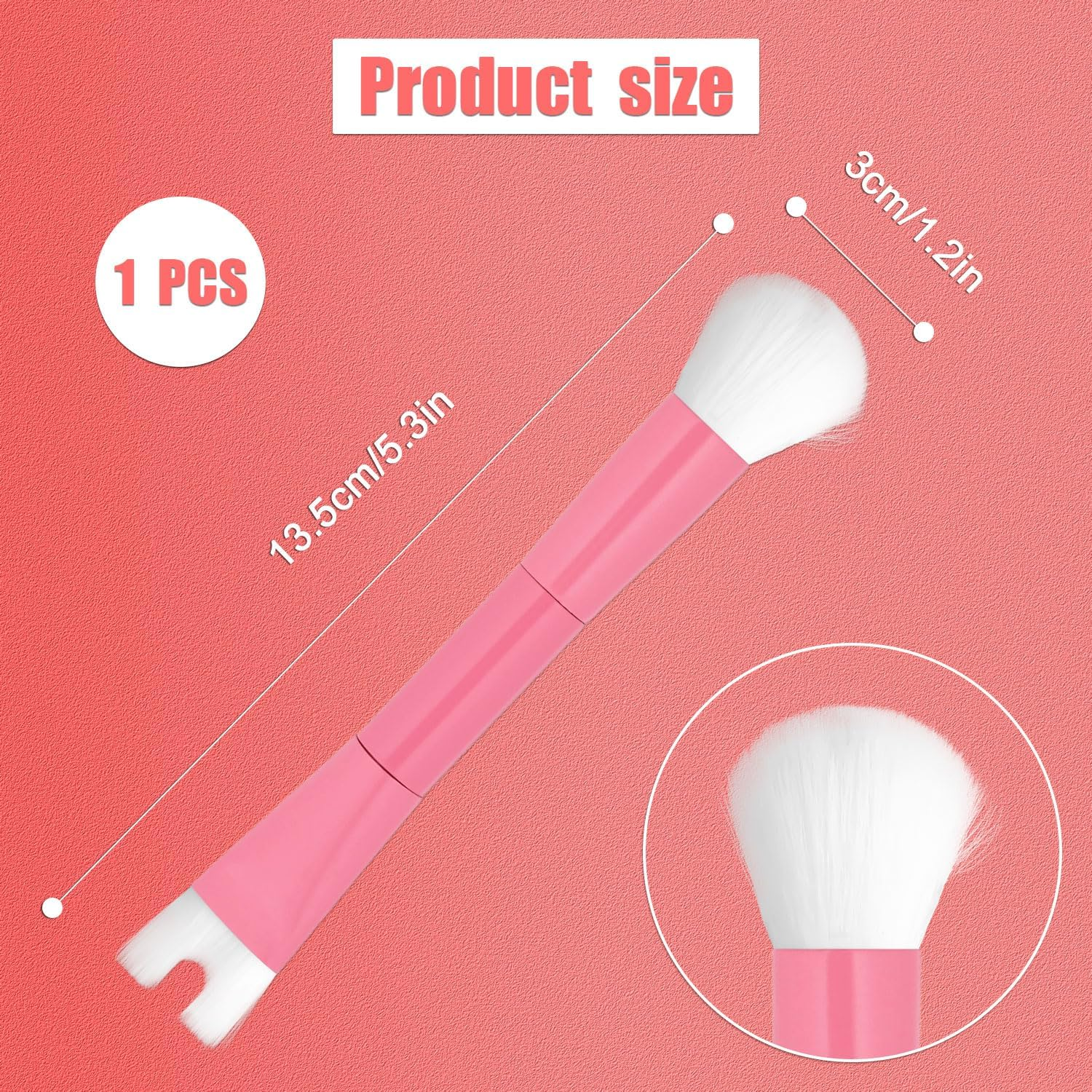 Nose Contour Brush, U Shaped Makeup Brush Dual End Nose Contour Brush Pro Contour Duo Brush for Sculpting and Defining Nose Cheek Bones Contour (Pink) image number 1