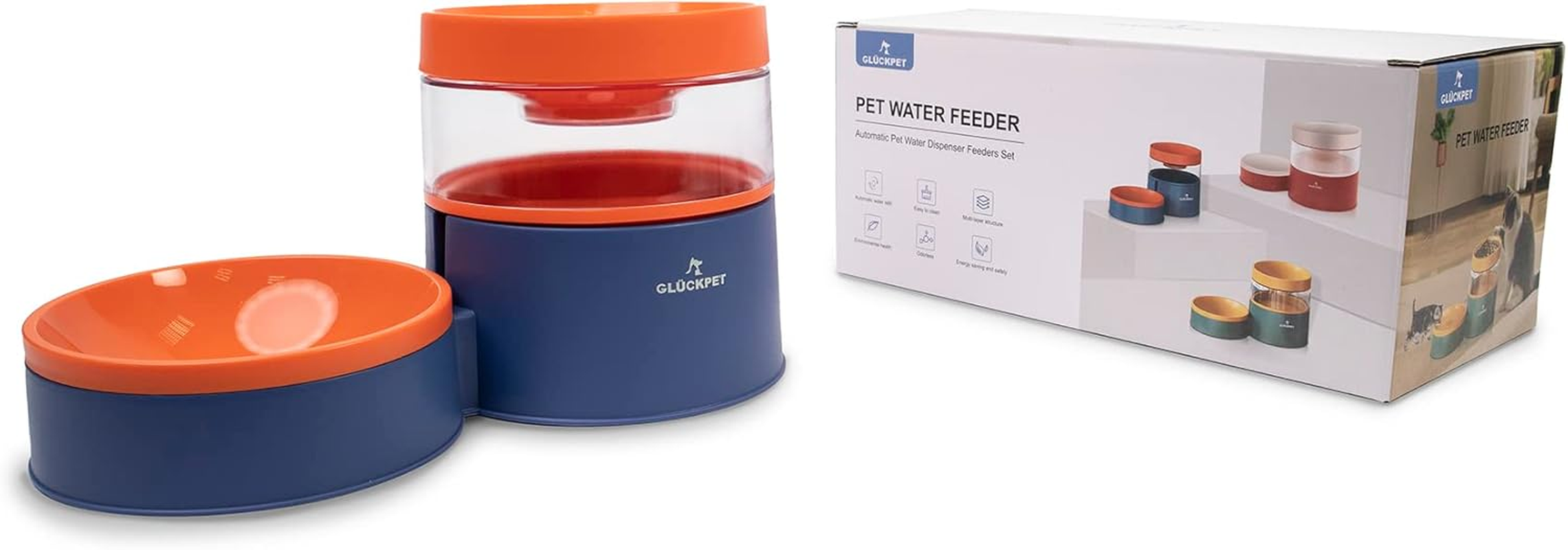 Cat Bowl with Water Dispenser, Blue, 2 in 1, 1 L image number 4