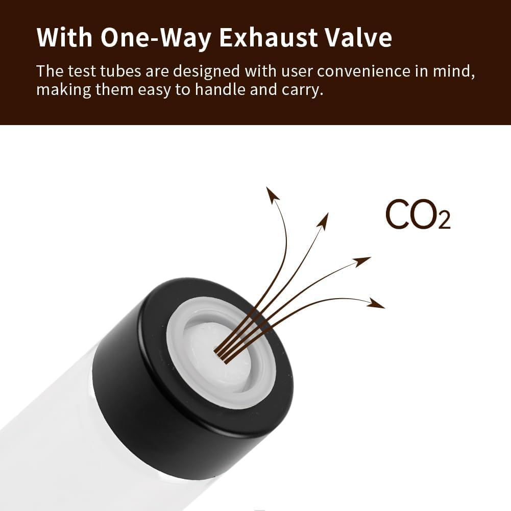 Watchget Coffee Bean Storage with Hopper Woodern Display Rack with 8 Single Dose Coffee Bean Storage Tubes with One-Way Exhaust Valve,B - A image number 3