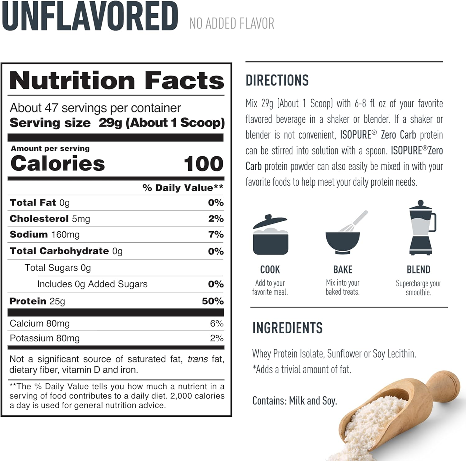 Isopure Whey Protein Isolate, Unflavored, 3 Pounds (Packaging May Vary) image number 5