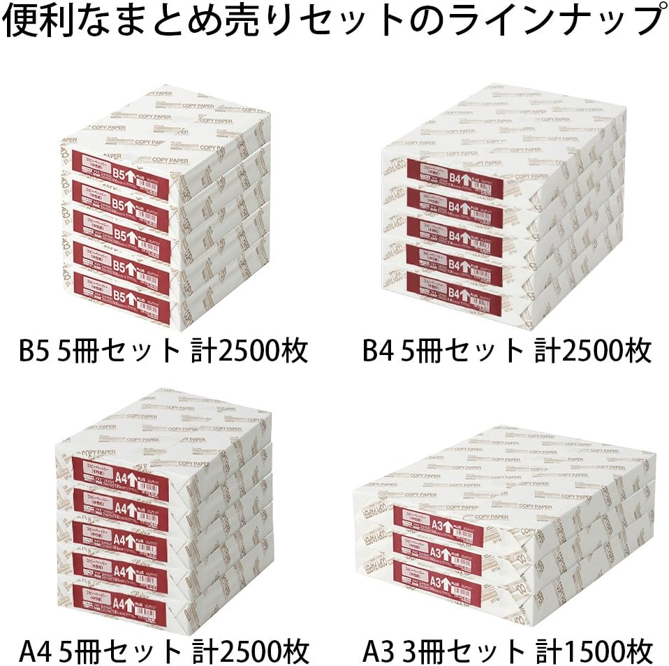 Plus CR-210 56-000 Copy Paper, B4, Domestically Produced, 82% Whiteness, Paper Thickness: 0.003 Inches (0.09 Mm), 500 Sheets image number 1