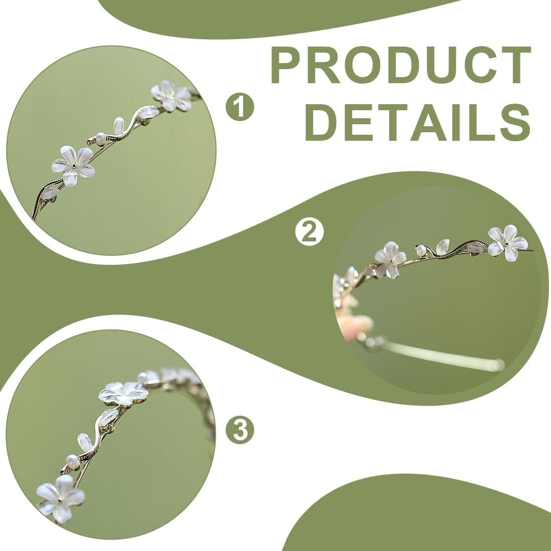 WUSJCOF Girls and Bride Communion Headband - Silver Flower Hair Accessories for First Holy Communion Wedding and Special Occasions image number 1