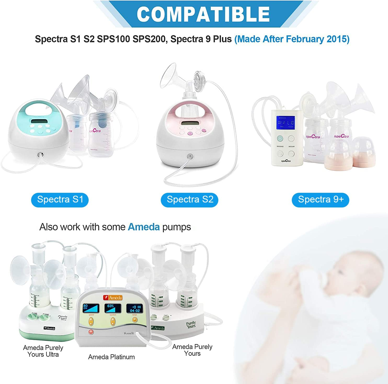 12V AC Adapter Power Cord Charger for Spectra Electric Breast Pump S1 / S2 / SPS100 / SPS200 / 9 plus Charging Cord, 10FT（3M） image number 5