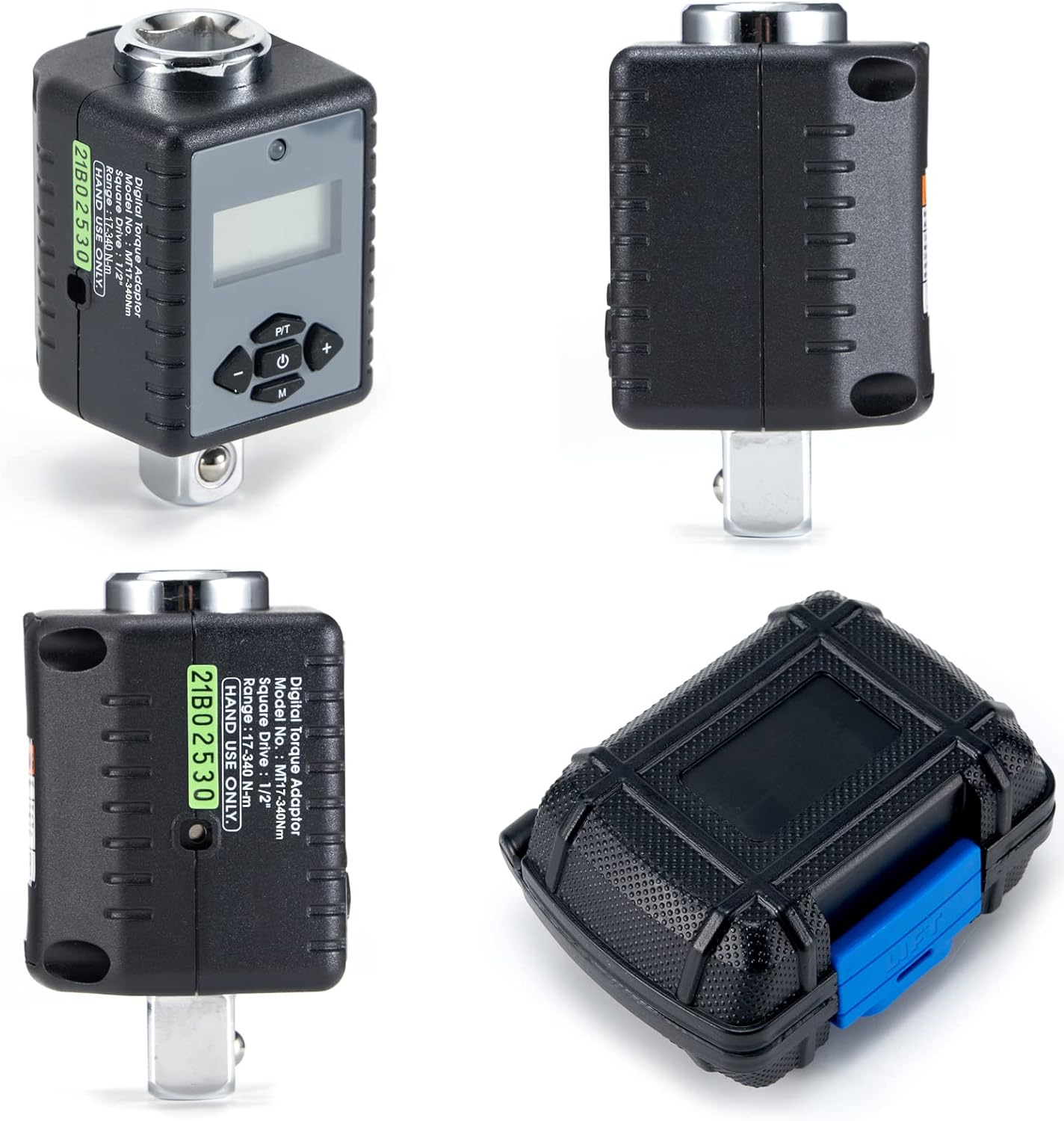 Threeh 1/2''Digital Torque Adapter (12.5 to 250.9 Ft-Lbs.) with Audible&Led Alert (1/2'' Drive & Includes Adapters for 3/8'' and 1/4'') image number 1