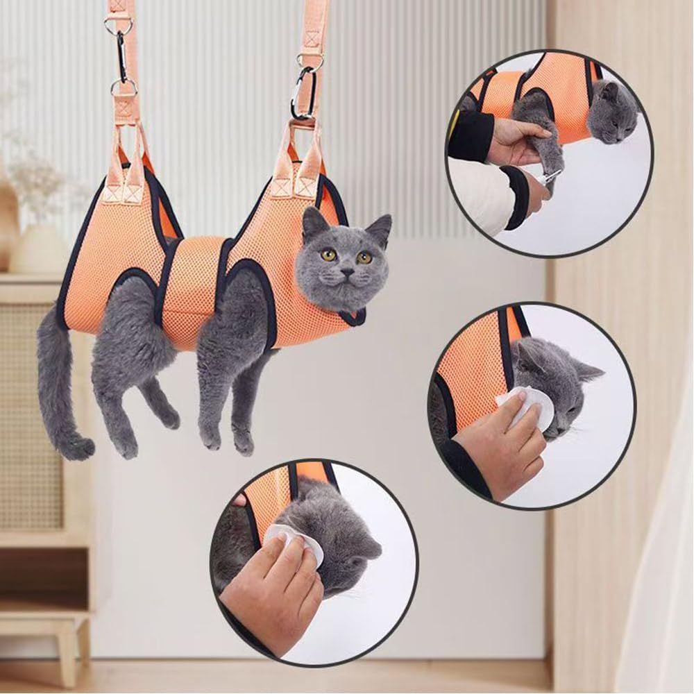 Pet Grooming Hammock Cleaning Nail Clipping Stabilizing Cats and Dogs image number 4