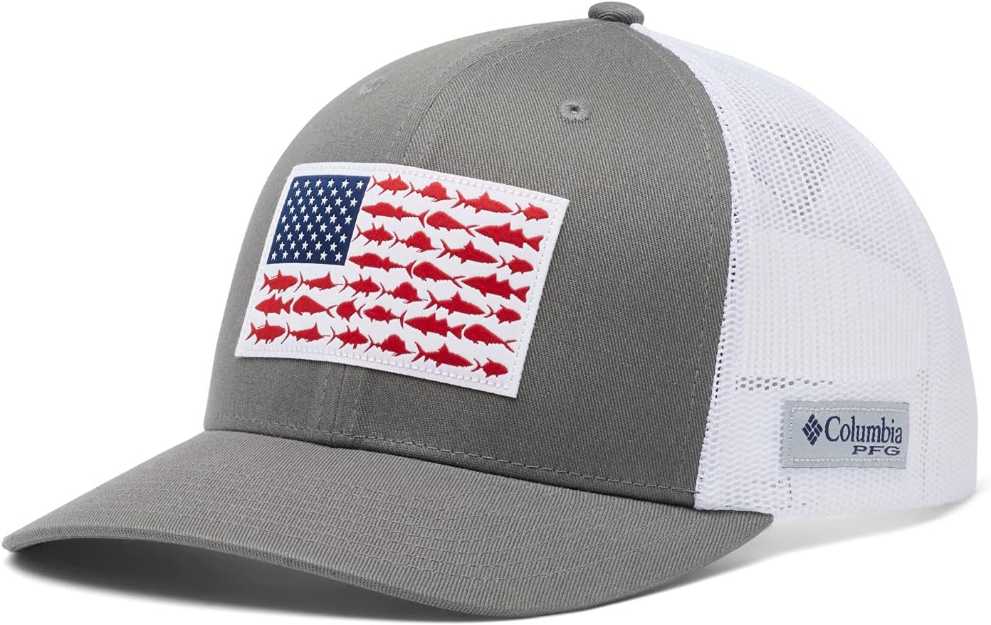 Columbia Unisex-Adult PFG Snap Back Fish Flag Ballcap - Carbon/Ancient Fossil image number 3