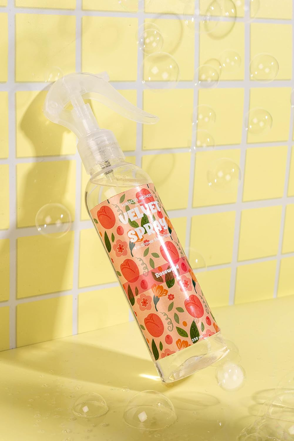 Hibiscus Monkey'S Velvet Spray Rosewood - In-Shower Body Moisturizer - Non-Sticky, 100% Natural, Lightweight. All Skin Types. 250Ml Reusable Bottle image number 4