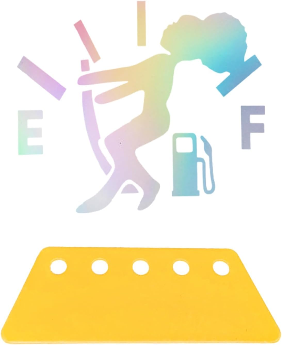 Funny Car Fuel Tank Sticker, EF Logo Waterproof High Gas Consumption Decal, Universal Vehicle Fuel Gage Empty Stickers Decor Suitable for Cars, Trucks, Motorcycles, Suvs (Hair Female) (White)