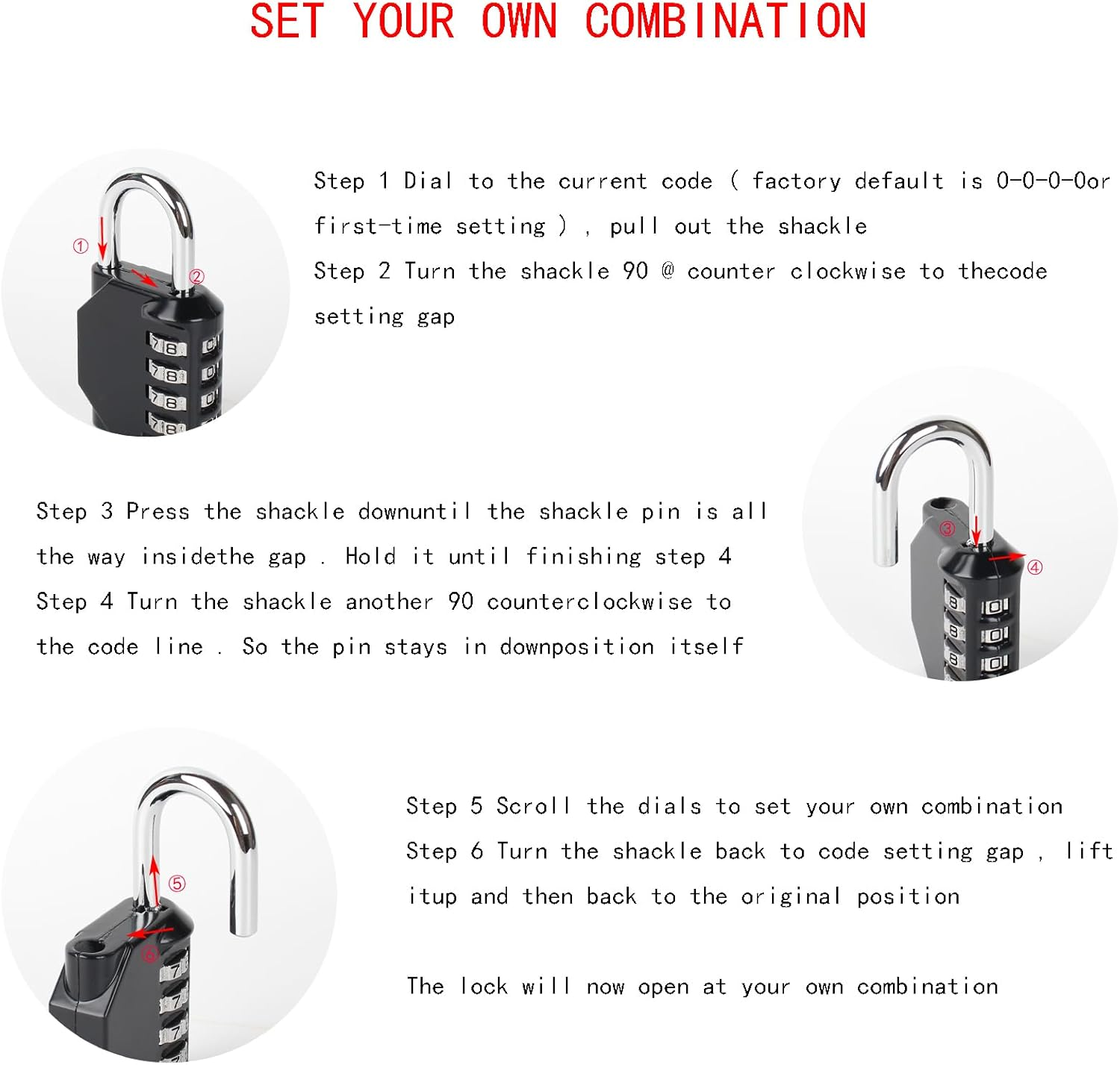 TEMEILI Door Handle Lock,Door Knob Lock Out Device,Cover to Disable the Doorknob/Faucet/Valve,Prevents Turning Door Knob Access Keyhole (Password Hanging Lock) Stainless Steel-2 - Stainless Steel image number 4