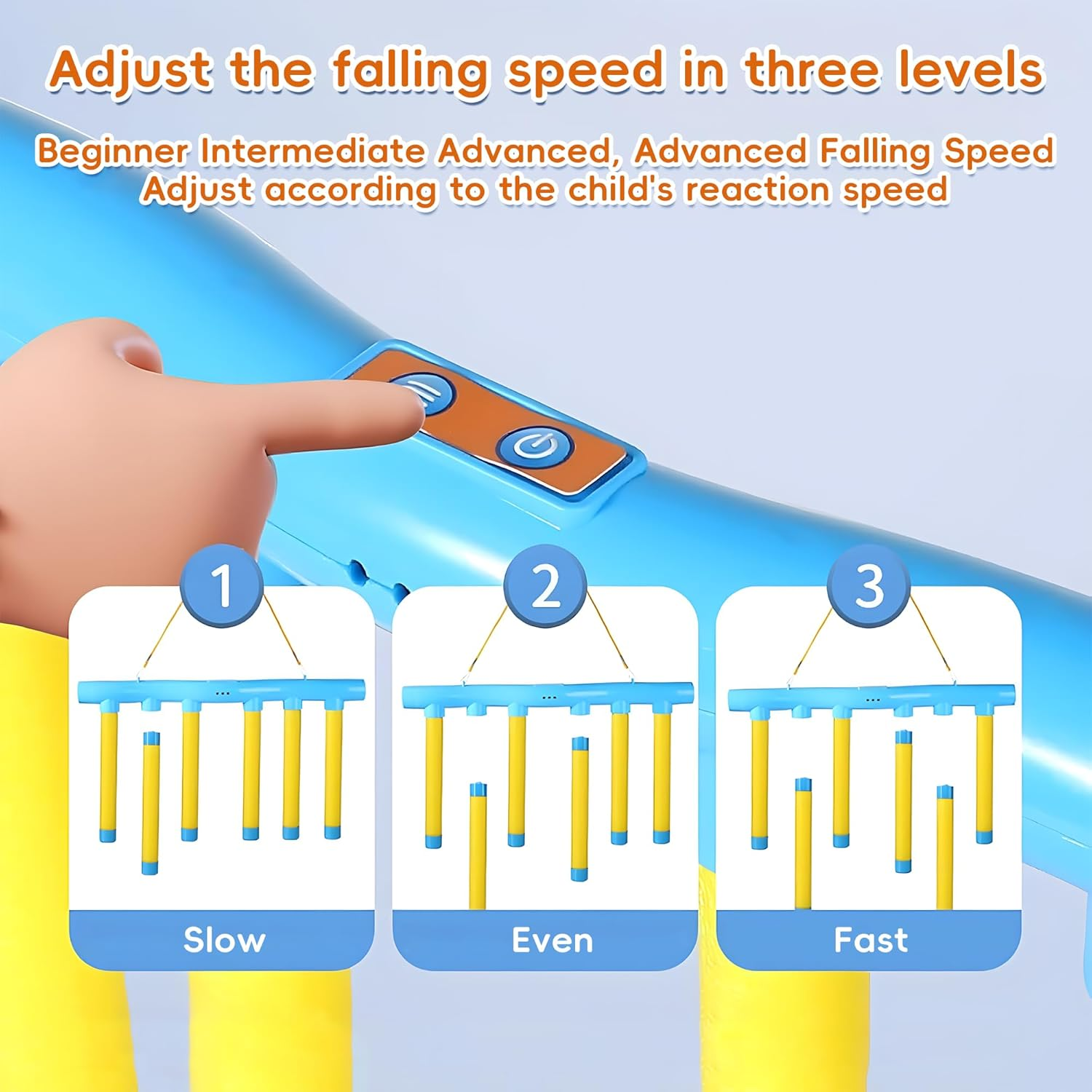 Upgrade Reflex Challenge Game &ndash; Remote Control Catching Drop Sticks Game &ndash; Hand Eye Coordination Reaction Training Toy for Kids & Adults, 3 Adjustable Speeds, Great Gift Active Family Play image number 2