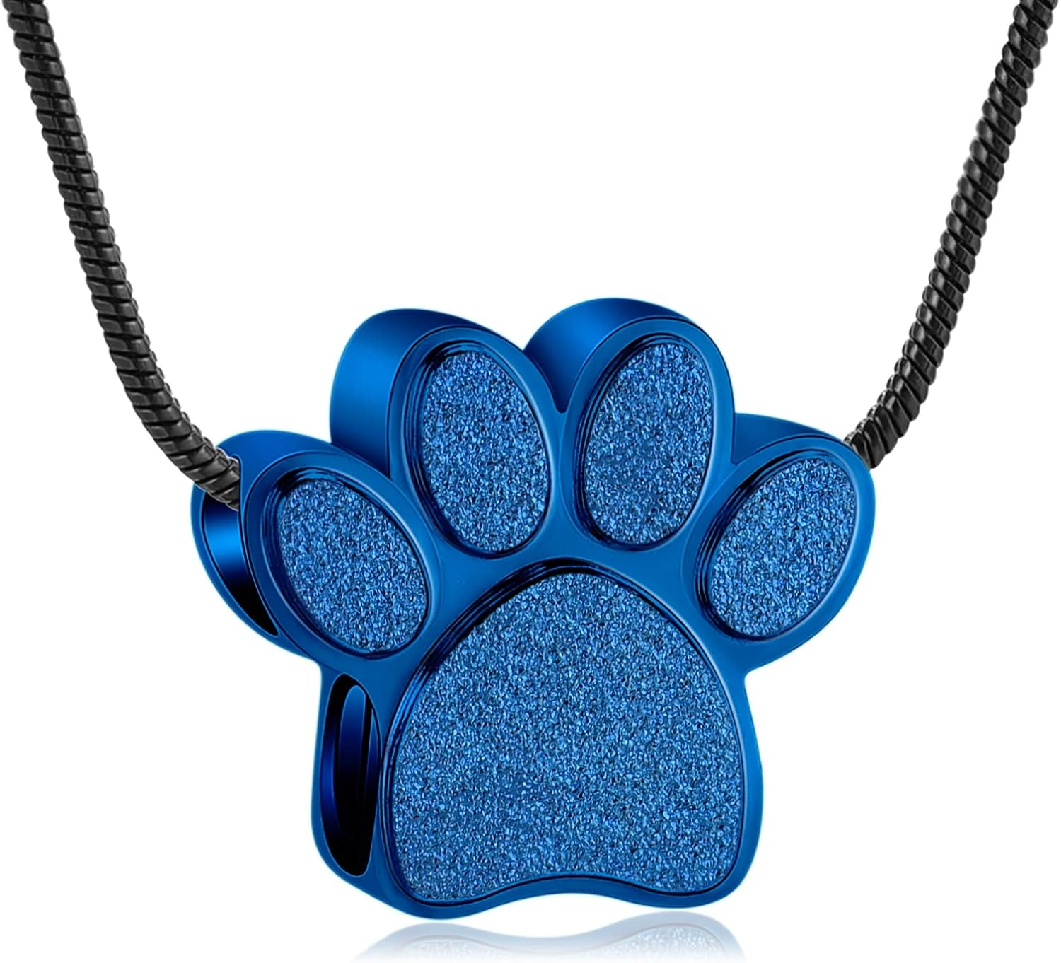 Paw Print Urn Necklace for Ashes Pet Paw Cremation Jewelry Ashes Necklace Keepsake Memorial Jewelry for Pet/Dog'S/Cat'S Ashes Pendant Gifts for Men/Women - Black image number 5