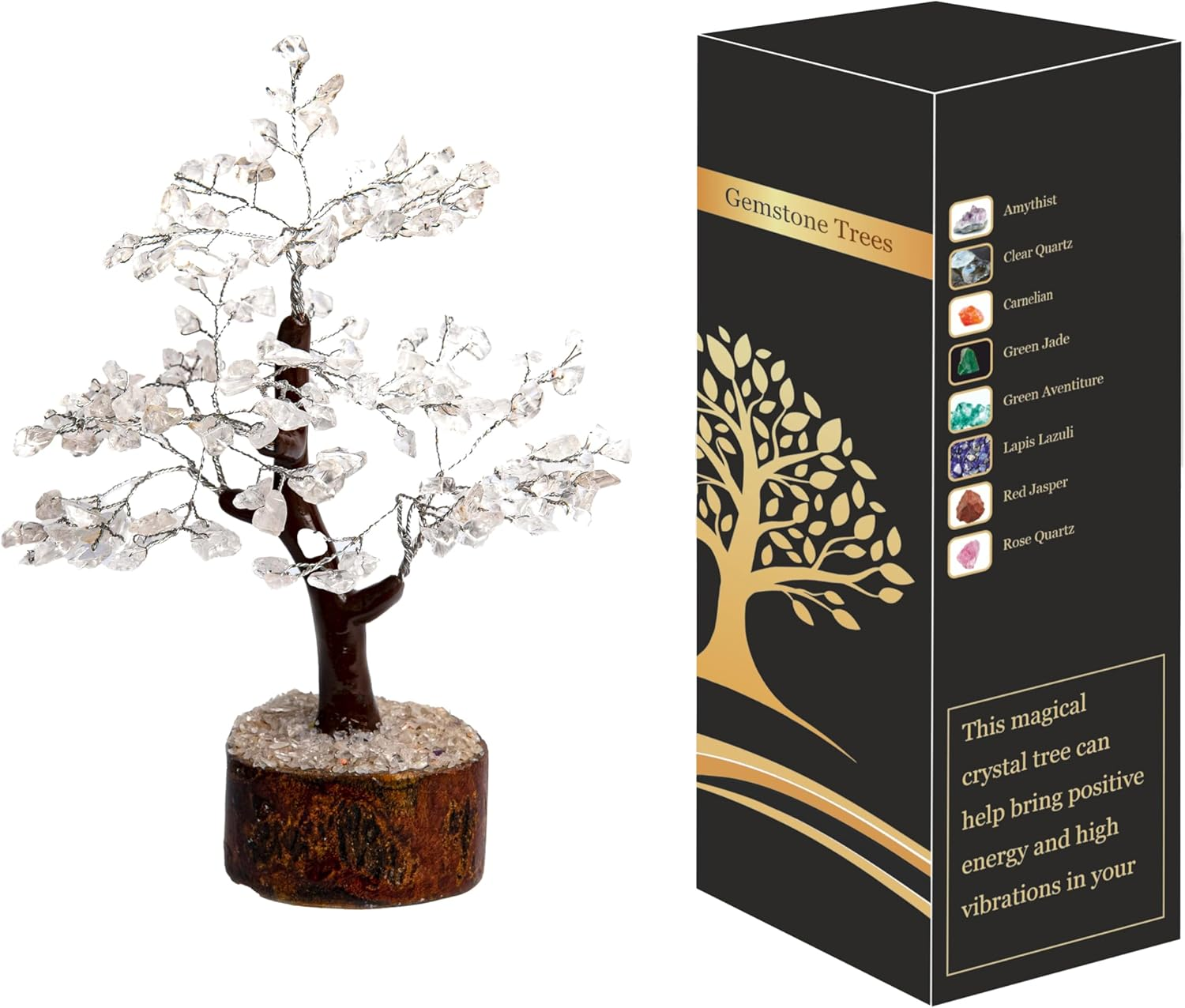 Crystal Tree for Home Decorations Crystals and Healing Stones Witchy Room Crystal Decor Tree Crystal Gifts Gem Tree Christmas Tree Stands for Real Tree (Multi Crystal Tree) - 7 Chakra image number 2