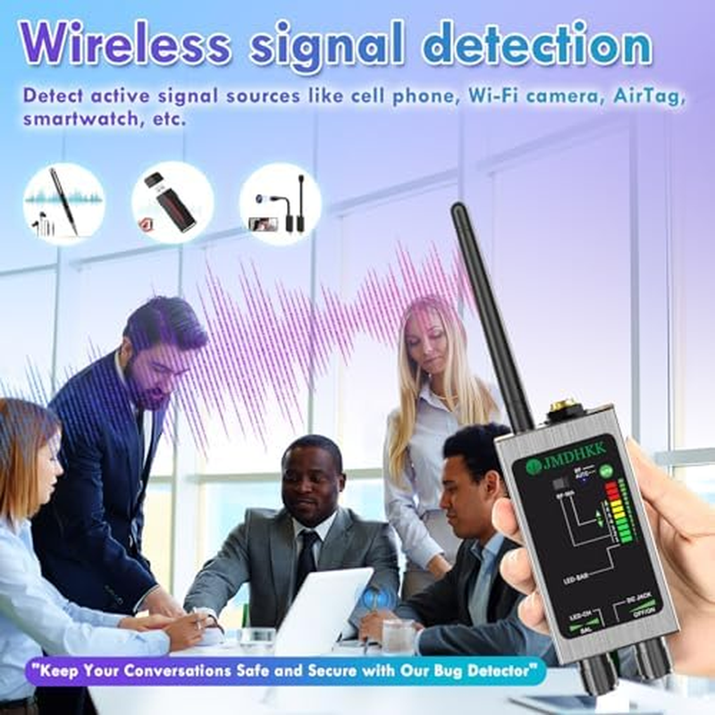 JMDHKK M8000 Hidden Camera & Bug Detector, Camera Finder, Magnetic Tracker Scanner &ndash; Portable Privacy Protection Device for Travel, Hotels, Vehicles, Offices, and Fitting Rooms(Silver)