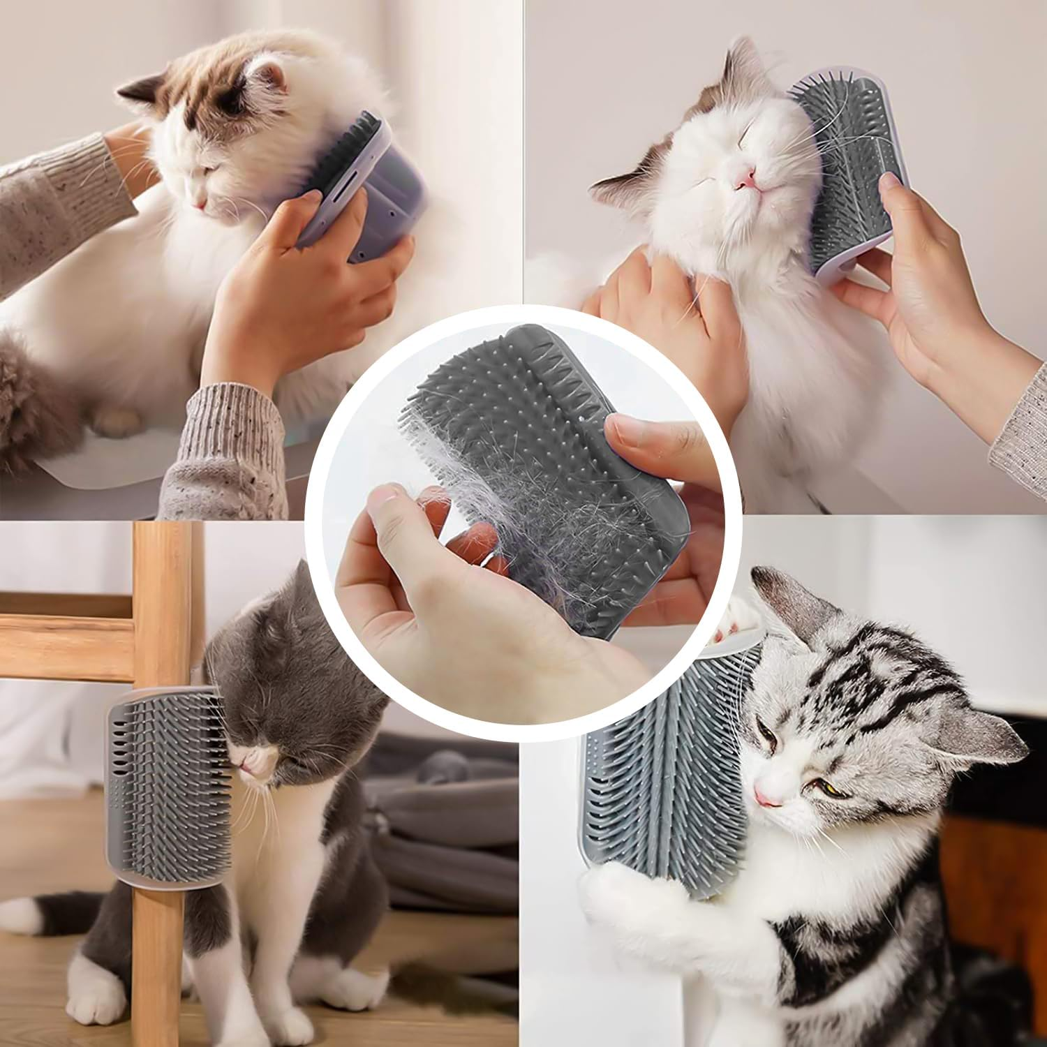 Cat Brush, Massage Corner Cat Brush, Cat Self Groomer, Cat Massage and Hair Removal, Cat Brush Wall, Cat Brush Cat Self Groomer, for Long Hair, Short Hair Cat Massage, Cat Toy image number 2