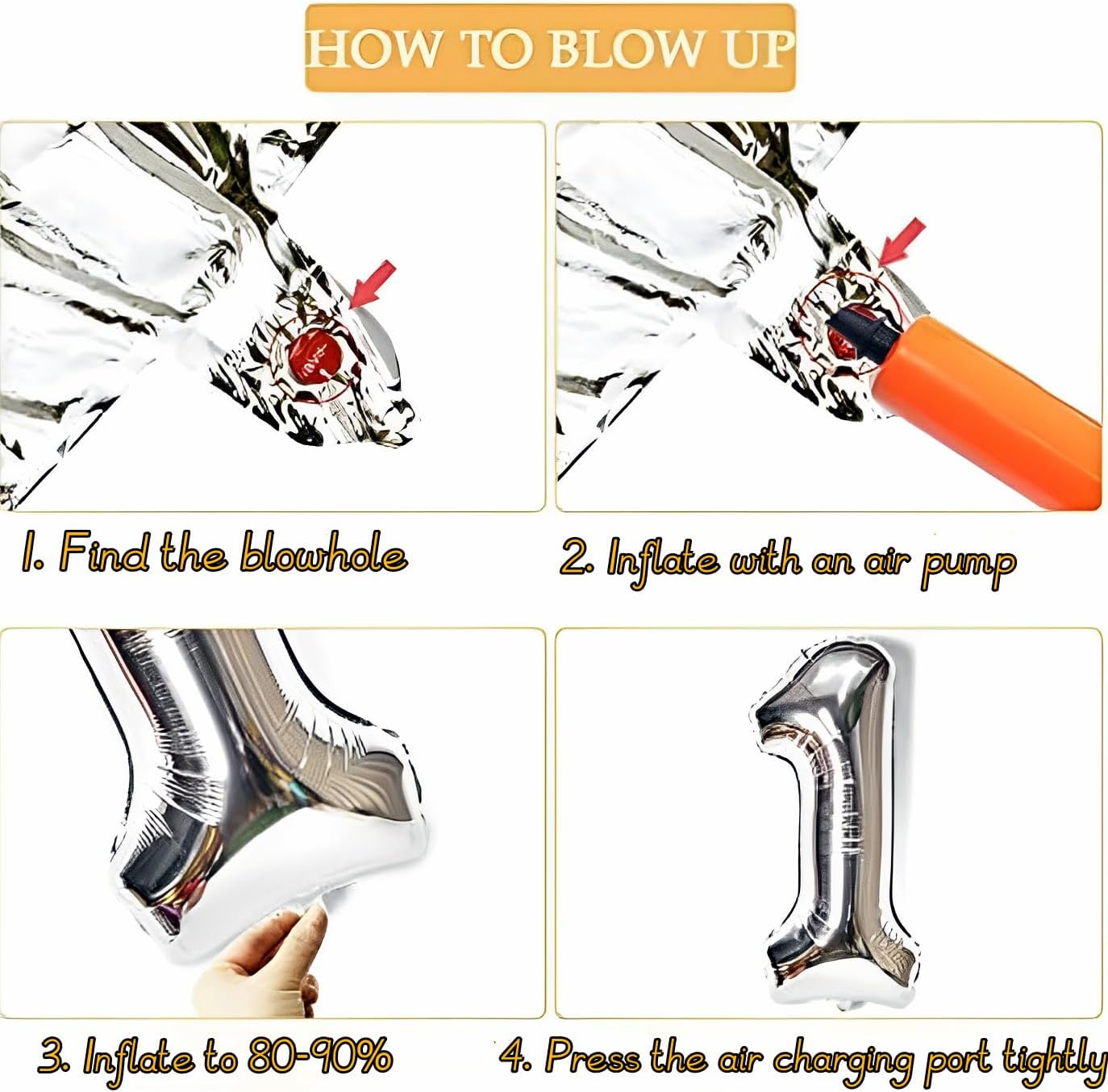 YALLOVE Giant Silver Balloon Number, 40 Inch Foil Big Number 9 Balloons for Birthday Anniversary Baby Shower New Year'S Eve image number 5