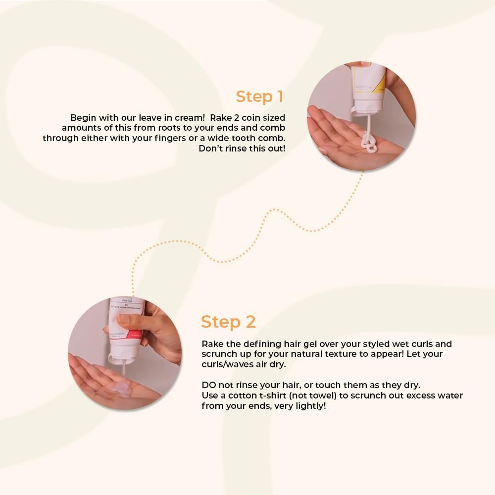 Fix My Curls Travel Size, Styling Bundle, with Glaze Hair Gel, and Stay Leave in Cream, 1.76 Oz Each