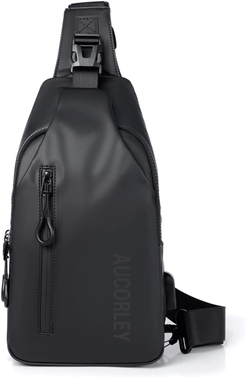 Sling Backpack Chest Bag,Aucorley Lightweight Outdoor Sport Travel Hiking anti Theft Crossbody Shoulder Pack Bag Daypack for Men Women(Black) image number 3