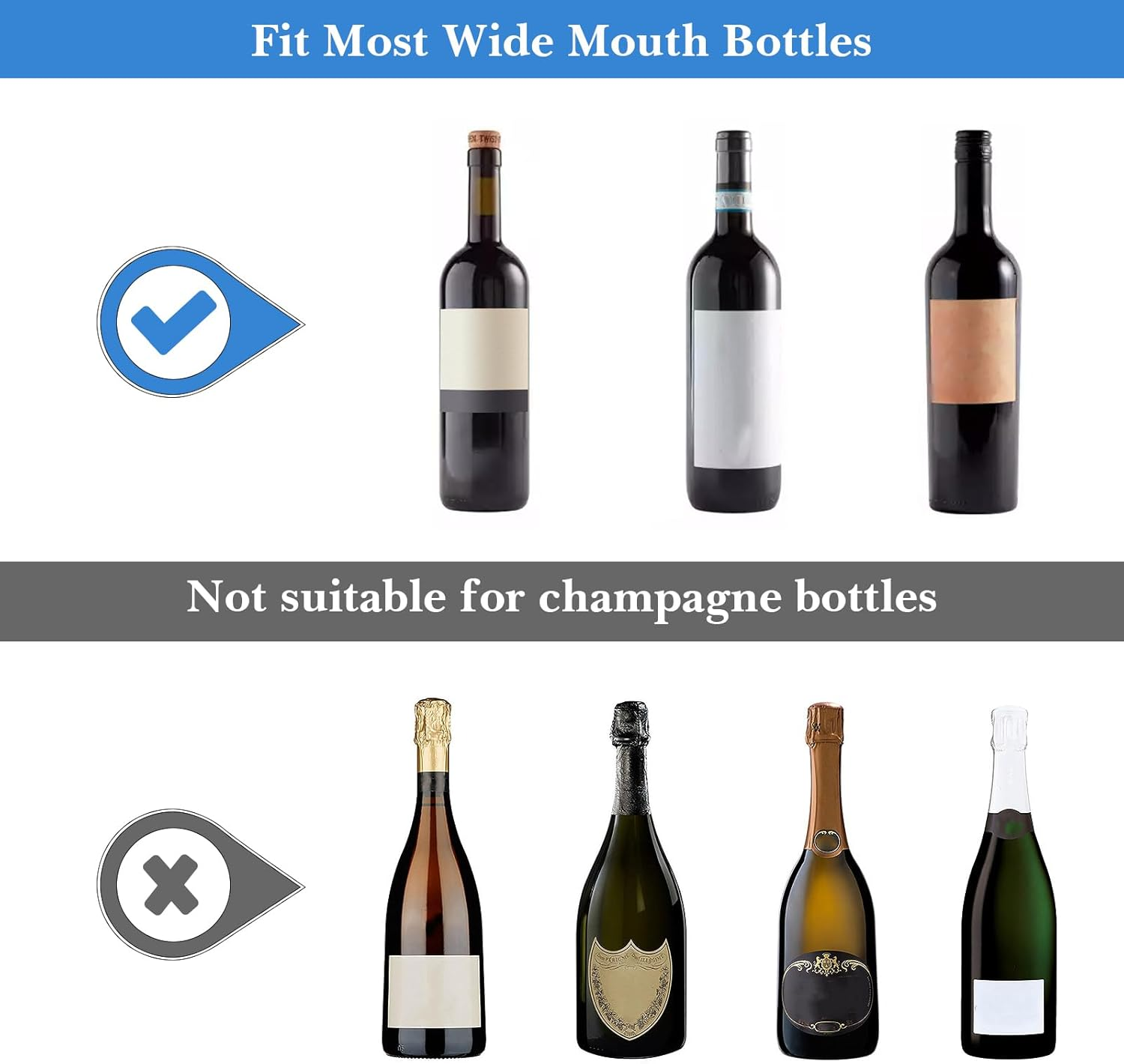 Linkidea Wine Travel Cooler Bag Holder, Two Bottle Wine Tote & Portable Beverage Chiller, Dual Slots Beer Insulated Neoprene Handbag, Compatible with Wine, Beer (Black) - Blue image number 3