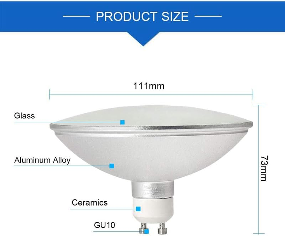 ALQFFHL AR111 LED Bulb Based on GU10, 12W 1200 Lm, Waterproof IP65, Replacement Halogen 100 W, LED Reflector Lights ES11 for Spotlights, Downlights, Track Lighting, Cool White 6000K - Natural White, 4000K image number 5