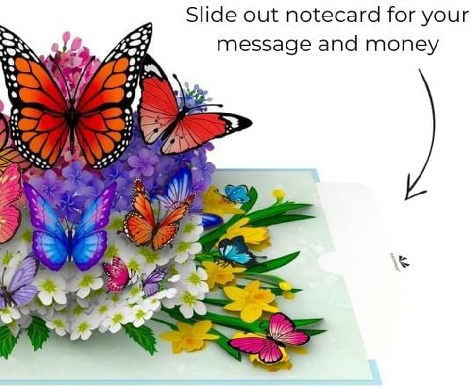 3D Butterfly Pop up Card - Heartfelt Hand-Crafted Greeting Card for Birthday, Anniversary, Thank You with Elegant Design (Get Well, Mom, Dad Gift) image number 6