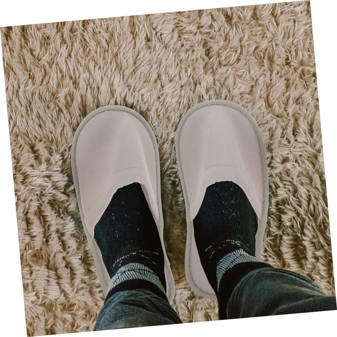 FOYTOKI Pack Anti-Slip Linen Guest Slippers Disposable Indoor Travel One-Off Comfort for Hotel Home image number 5