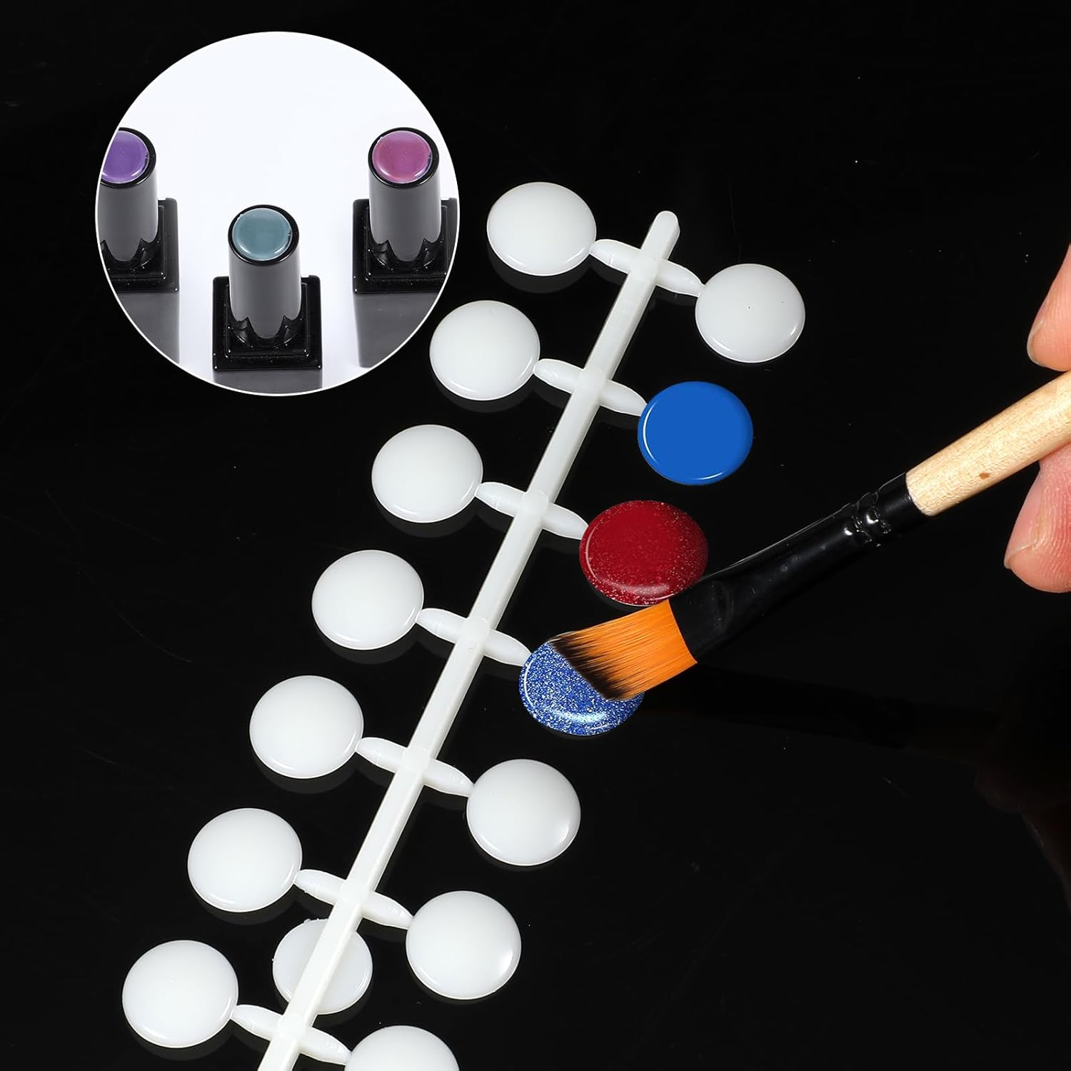 Pack of 240 Nail Display Dots, Beige Nail Art Display, round Nail Polish Displays for Nail Studios and Beginners, DIY Nail Art Nail Studios image number 2