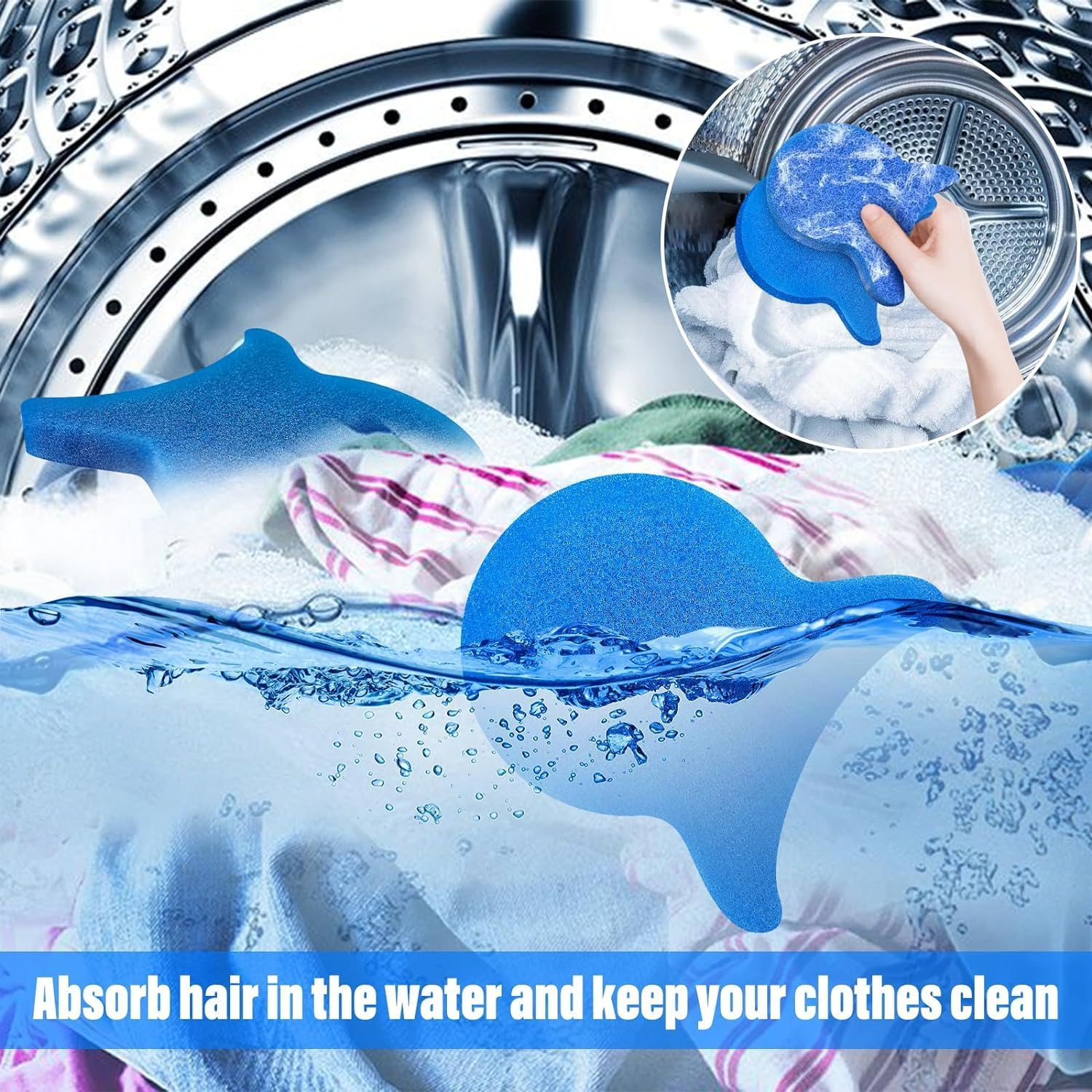 5PCS Pet Hair Remover Balls for Washing Machine, Reusable Pet Hair Remover for Laundry, Dog & Cat Hair Remover for Washing Machine and Dryer, Wet and Dry Use- Hair Laundry, Clothes, Bedding image number 1